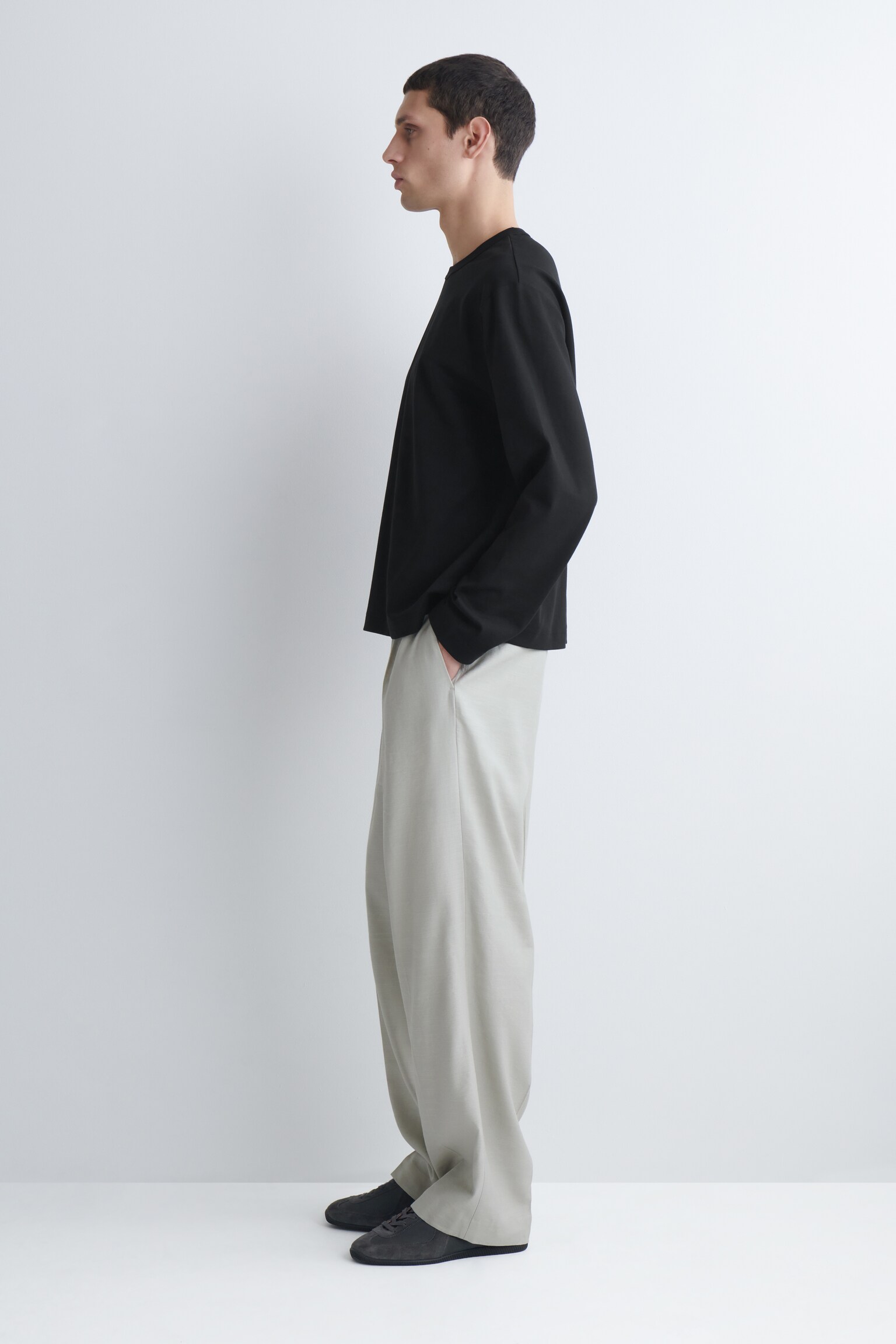 TRICOU CU MÂNECI LUNGI DIN JERSEU INTERLOCK LEJER - NEGRU/ROZ PAL/NEGRU/ALB/ALBASTRU DESCHIS - 4