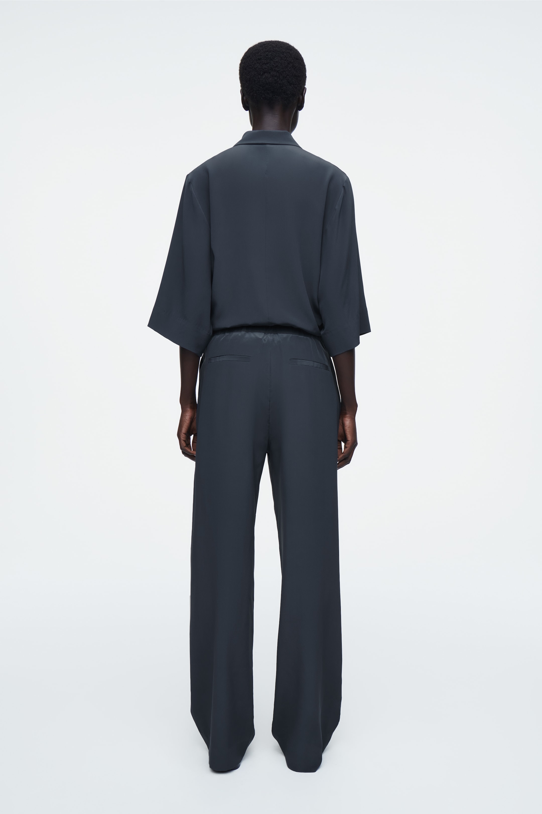 Grotere afbeelding bekijken: Losse zijden broek - MARINEBLAUW - DAMES | H&M BE 5