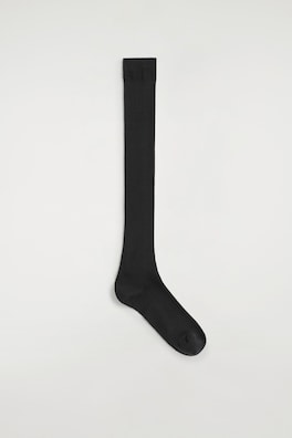 SILK KNEE SOCKS — NAVY 2