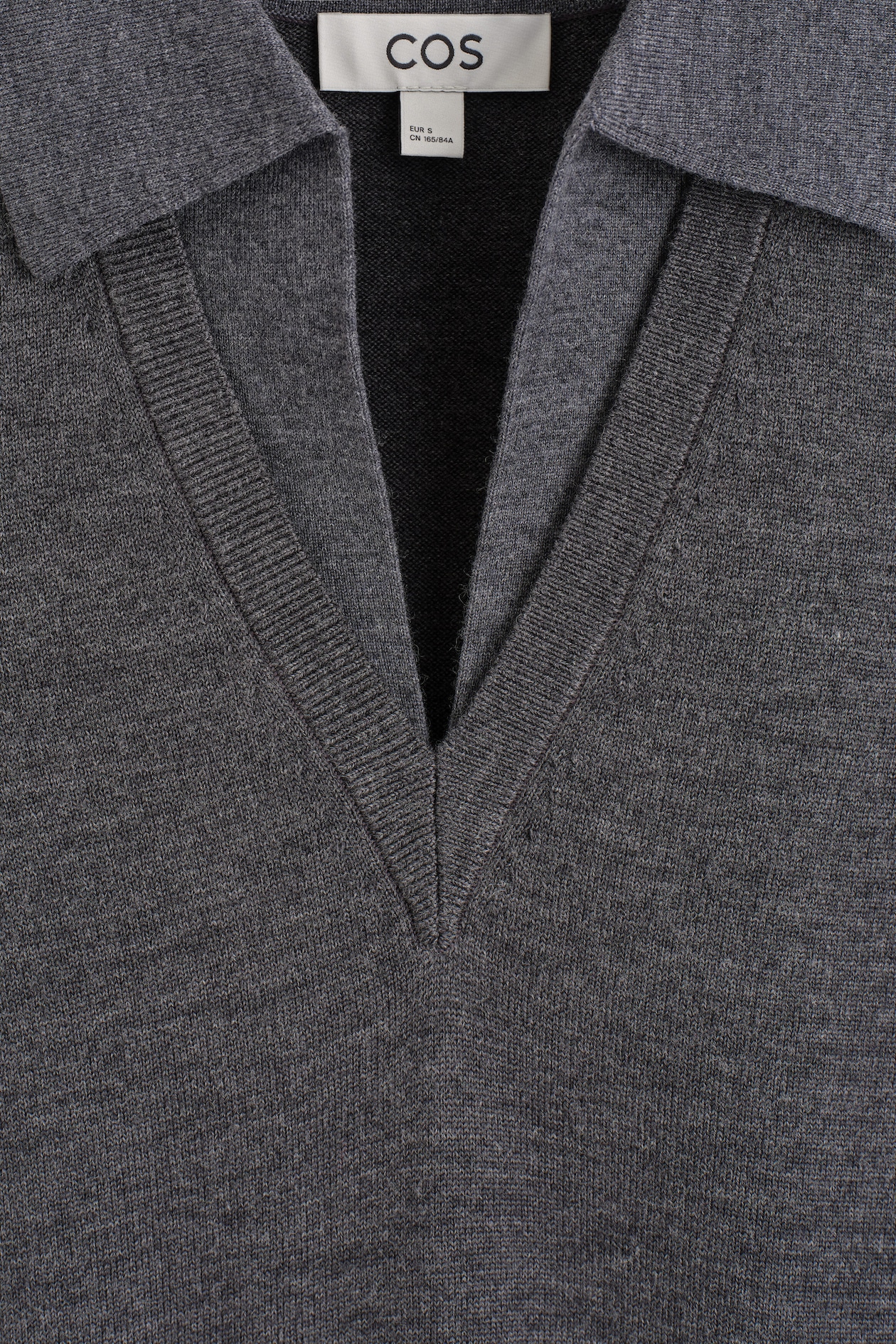 MERINO WOOL MINI POLO DRESS — GRAY MÉLANGE