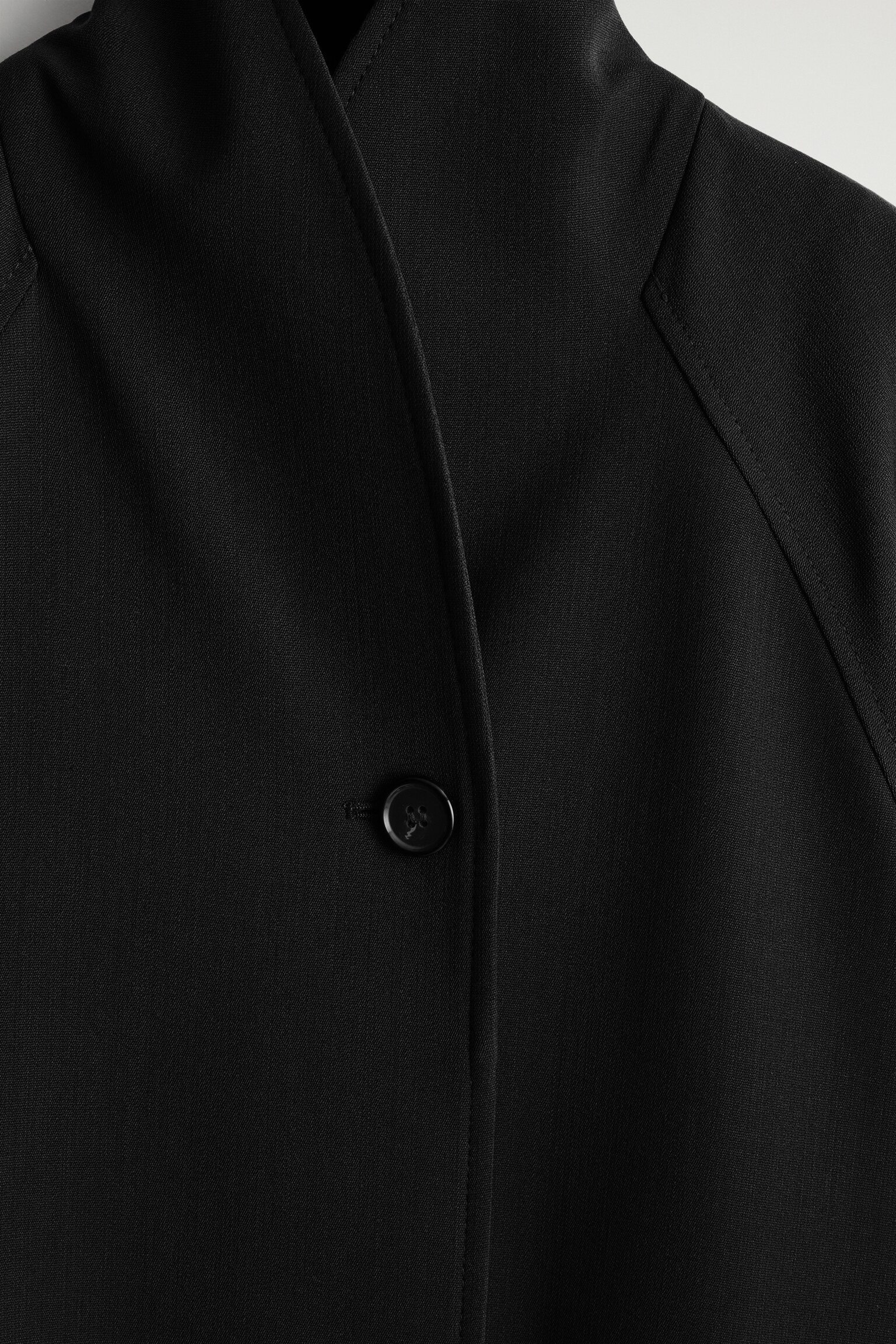 BELTED WOOL-BLEND SHAWL-COLLAR JACKET - BLACK - 3