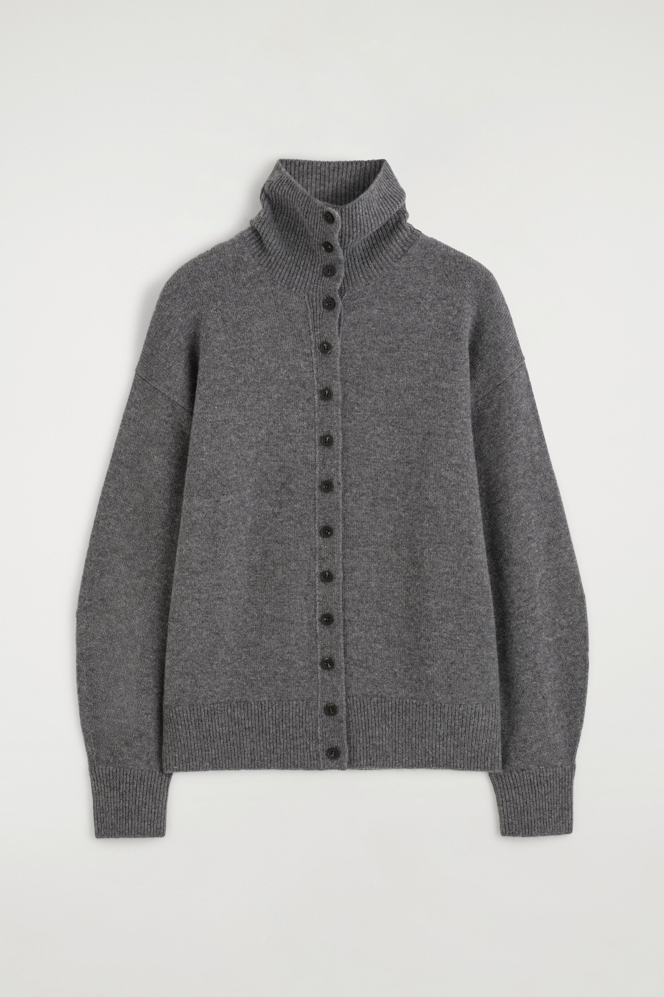 SCULPTED CASHMERE TURTLENECK CARDIGAN