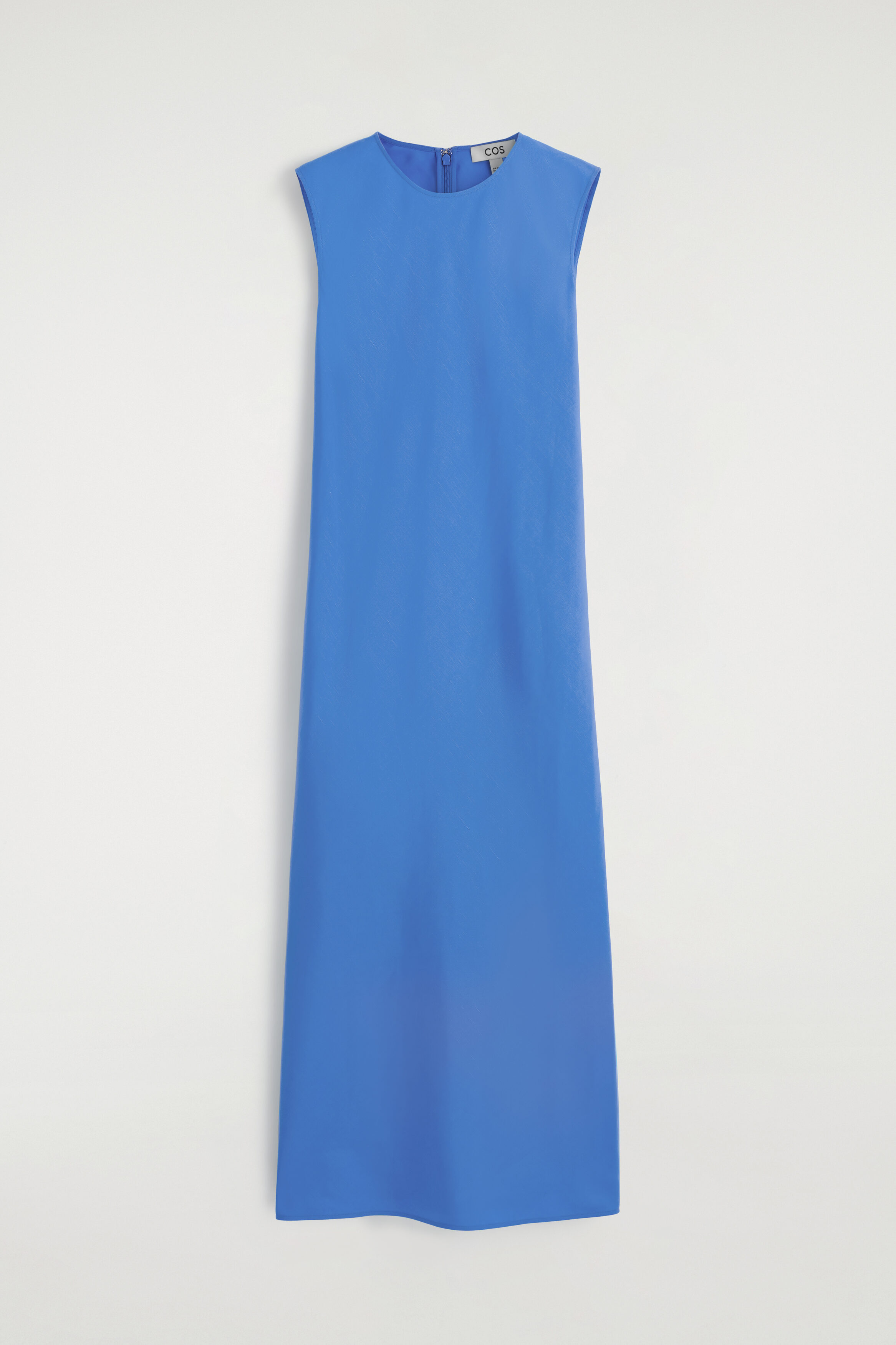 BIAS CUT LINEN BLEND MIDI DRESS - BLUE | COS US