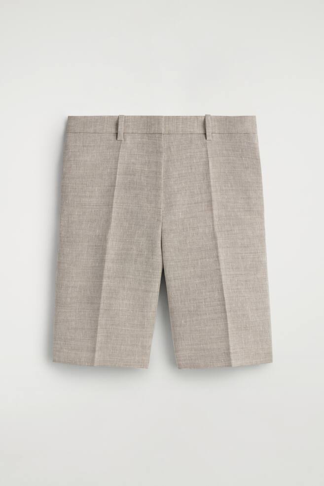 ELEGANTE LEINEN-SHORTS - BEIGE MELIERT - 1