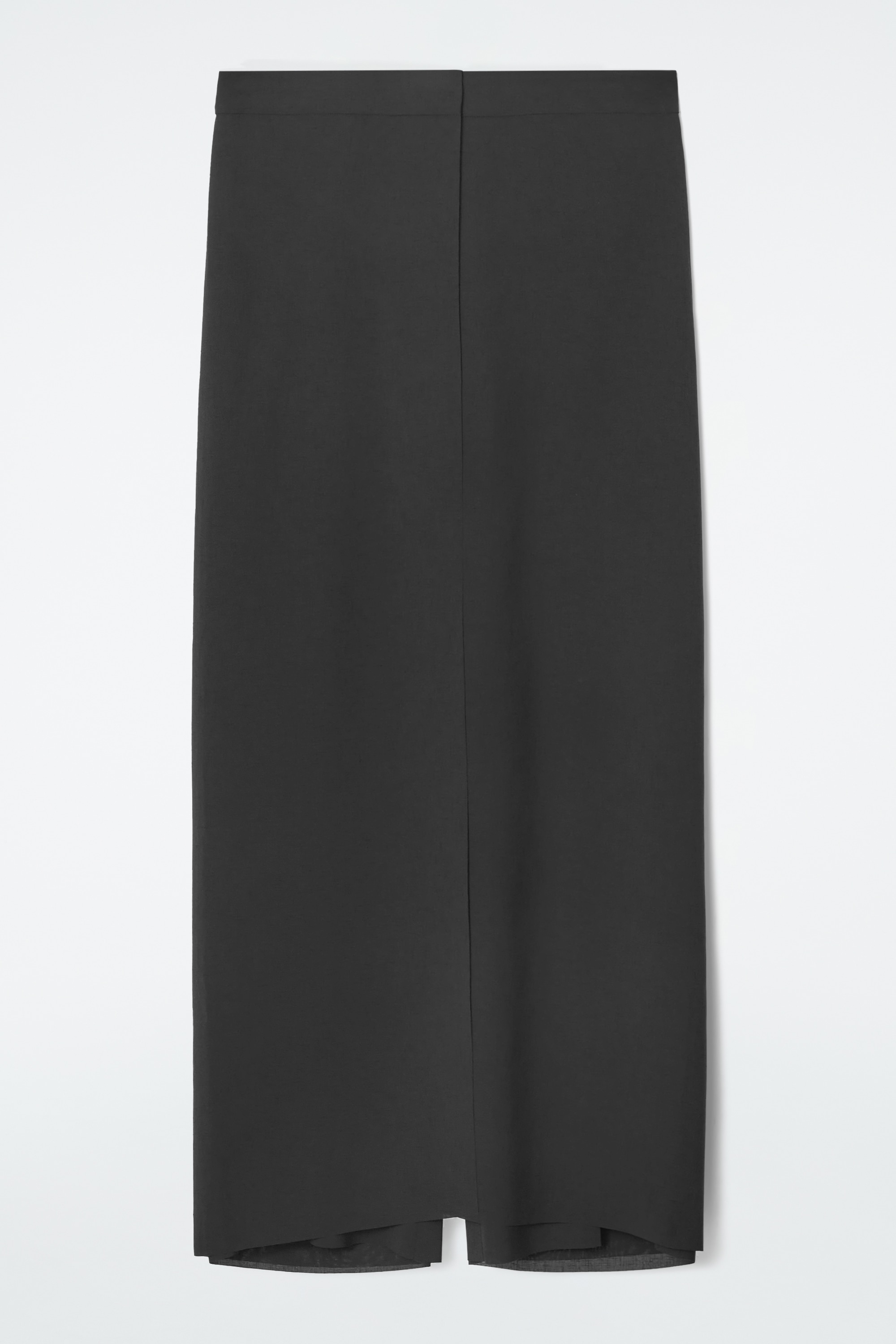 REGULAR WRAP-FRONT STRAIGHT-LEG TROUSERS - BLACK