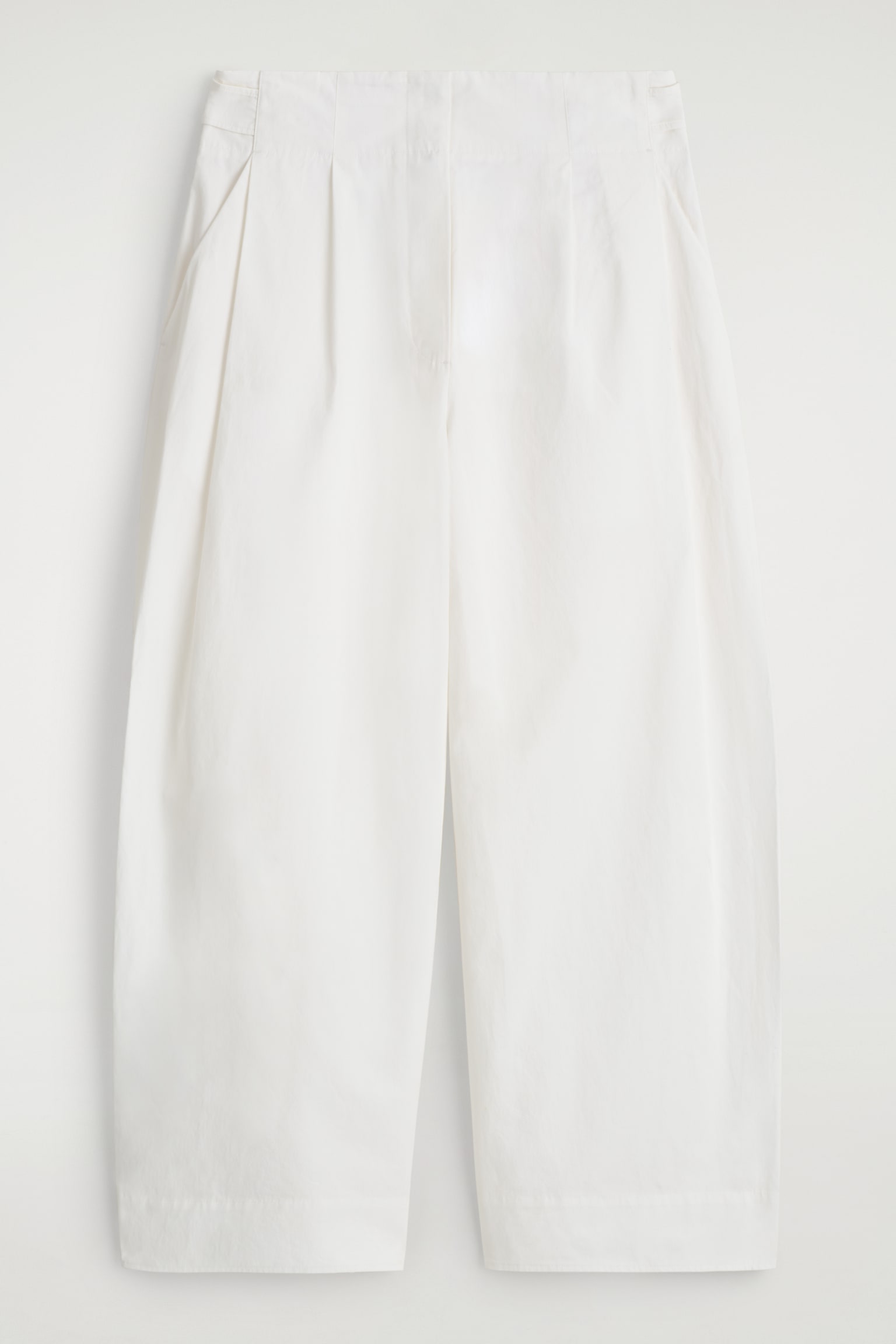 PANTALON COURT BARREL EN COTON - BLANC/BRUN - 2
