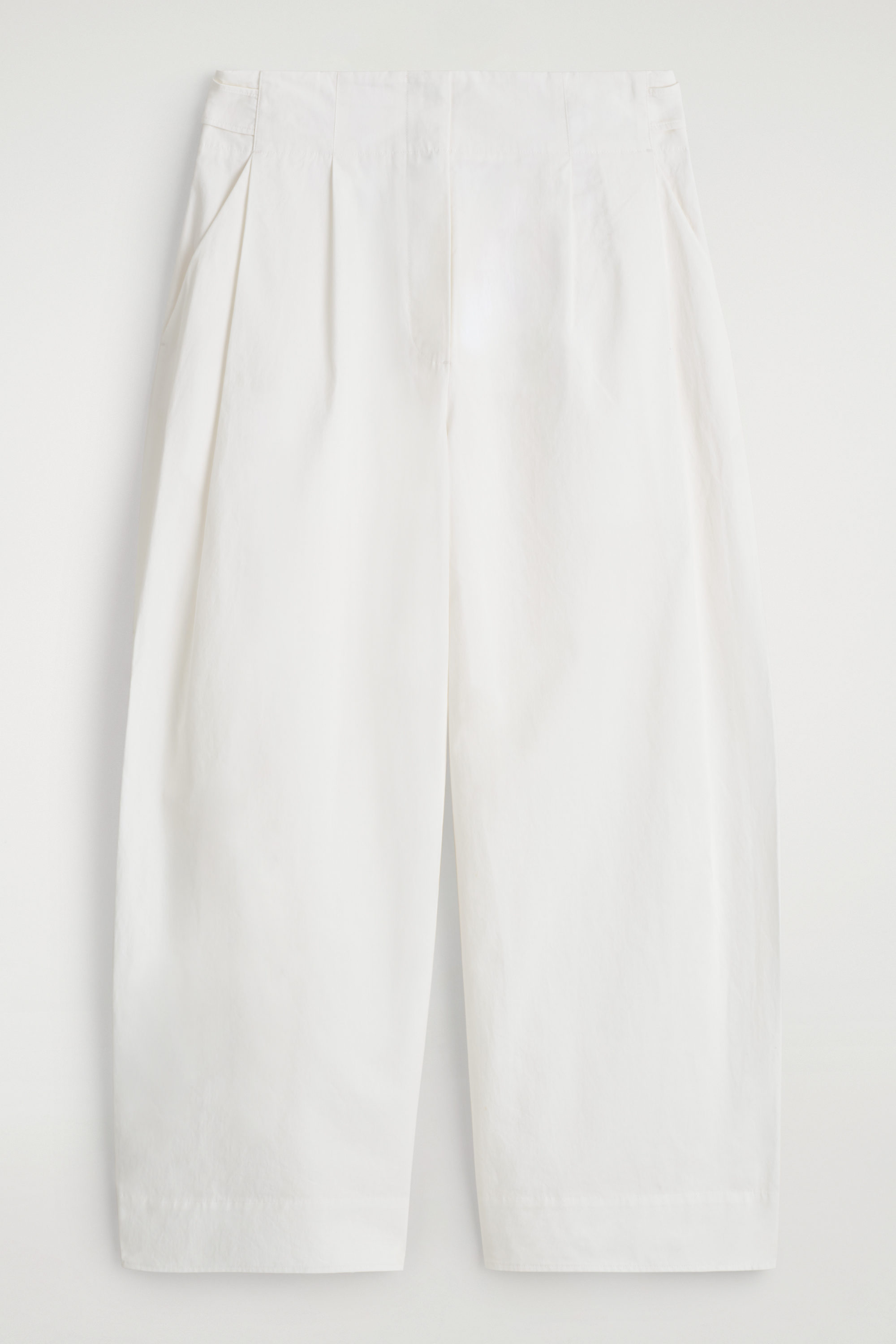 COTTON BARREL-LEG PANTS - WHITE | COS