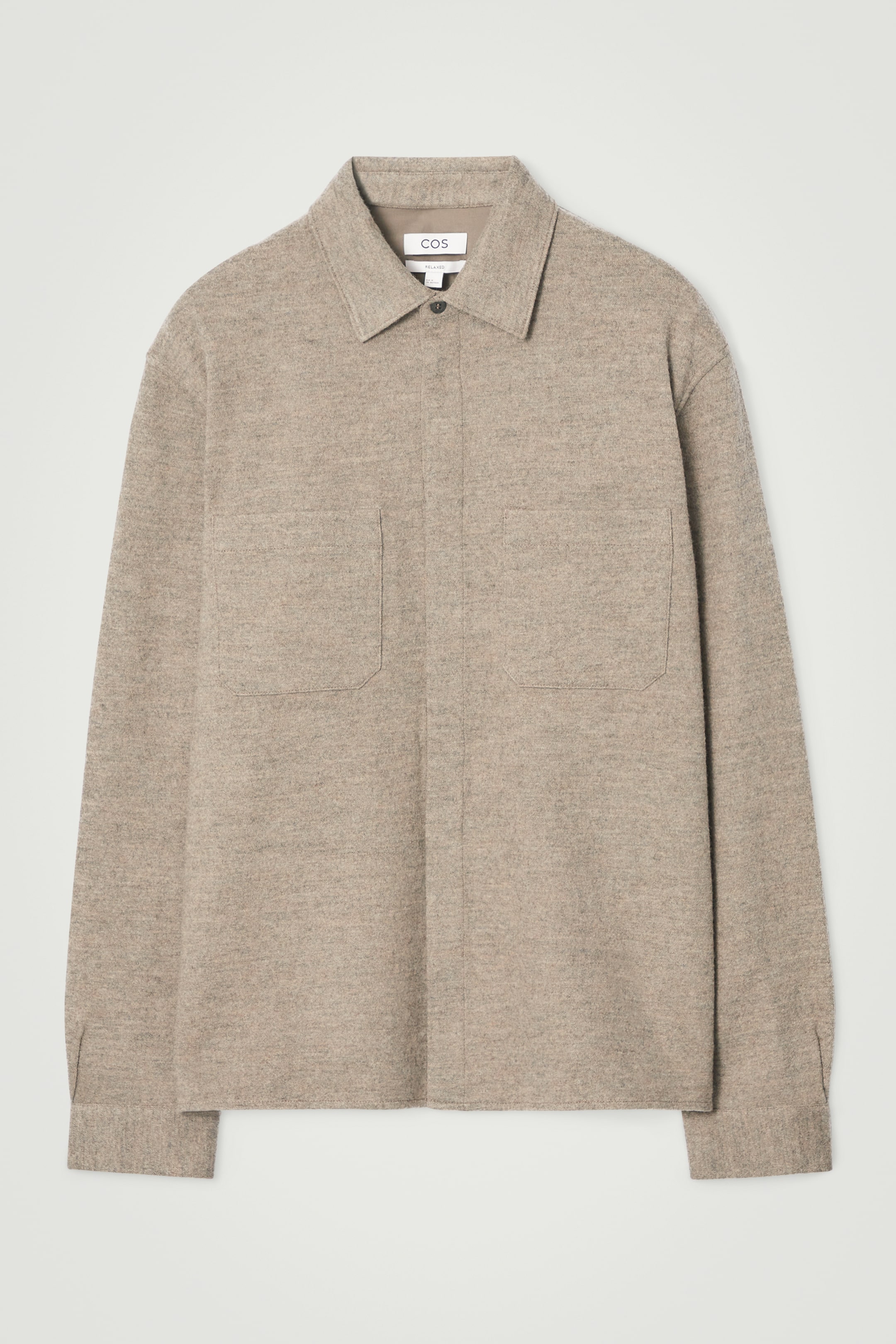 Grotere afbeelding bekijken: RELAXED BOILED-WOOL OVERSHIRT - BEIGE - HEREN | H&M NL 1