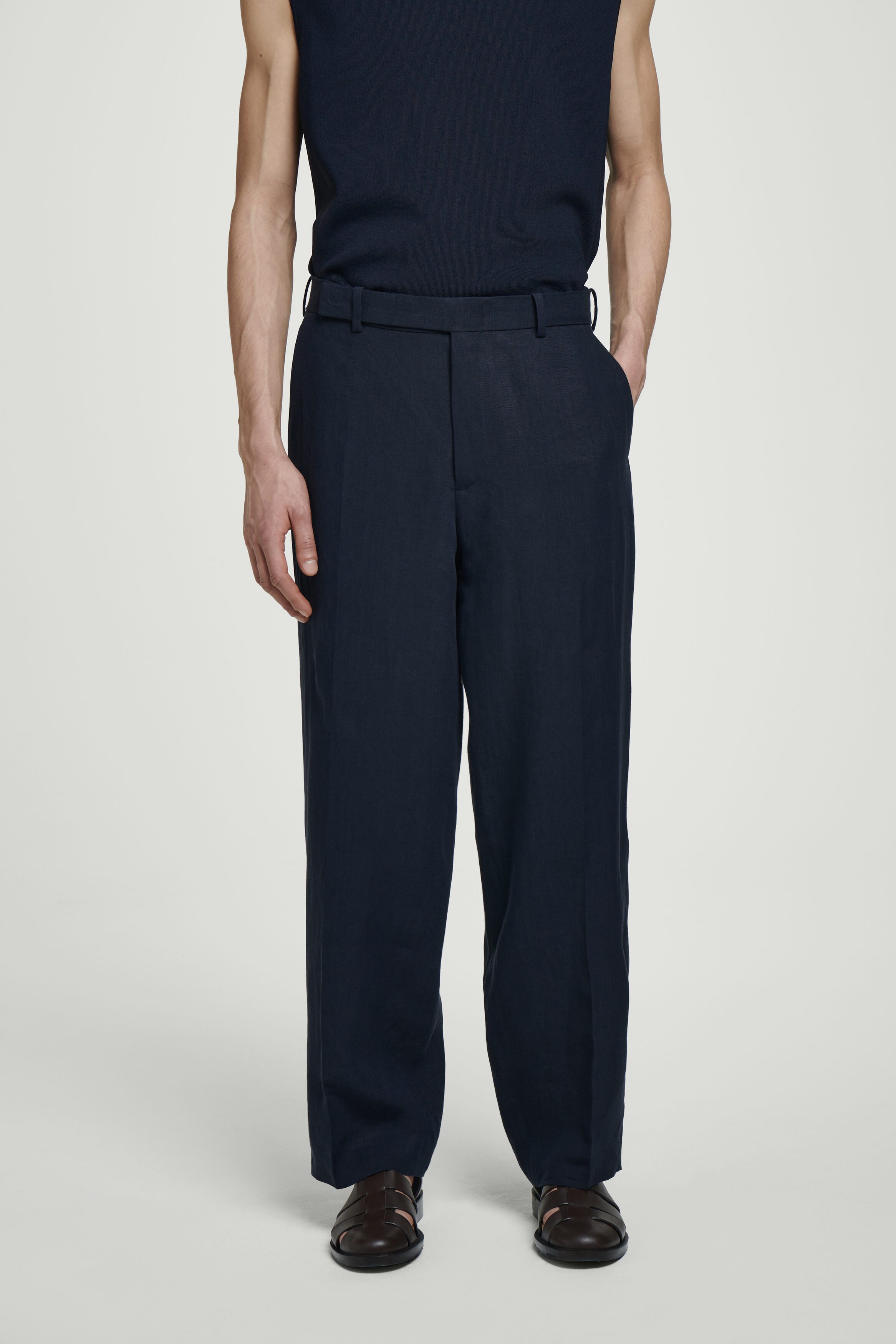 【Kashiko】Comfy : Basic Sleevelss Lowrise Pants セット Navy Kashiko】Comfy : Basic Sleevelss Lowrise Pants セット Navy