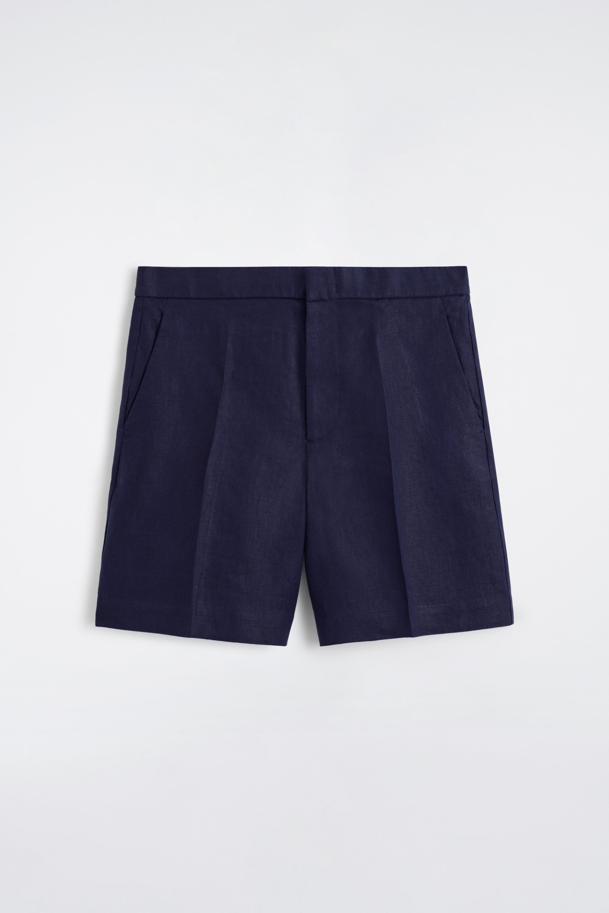 SKRÄDDARSYDDA LINNESHORTS - MARINBLÅ/GUL/RANDIG/KHAKI