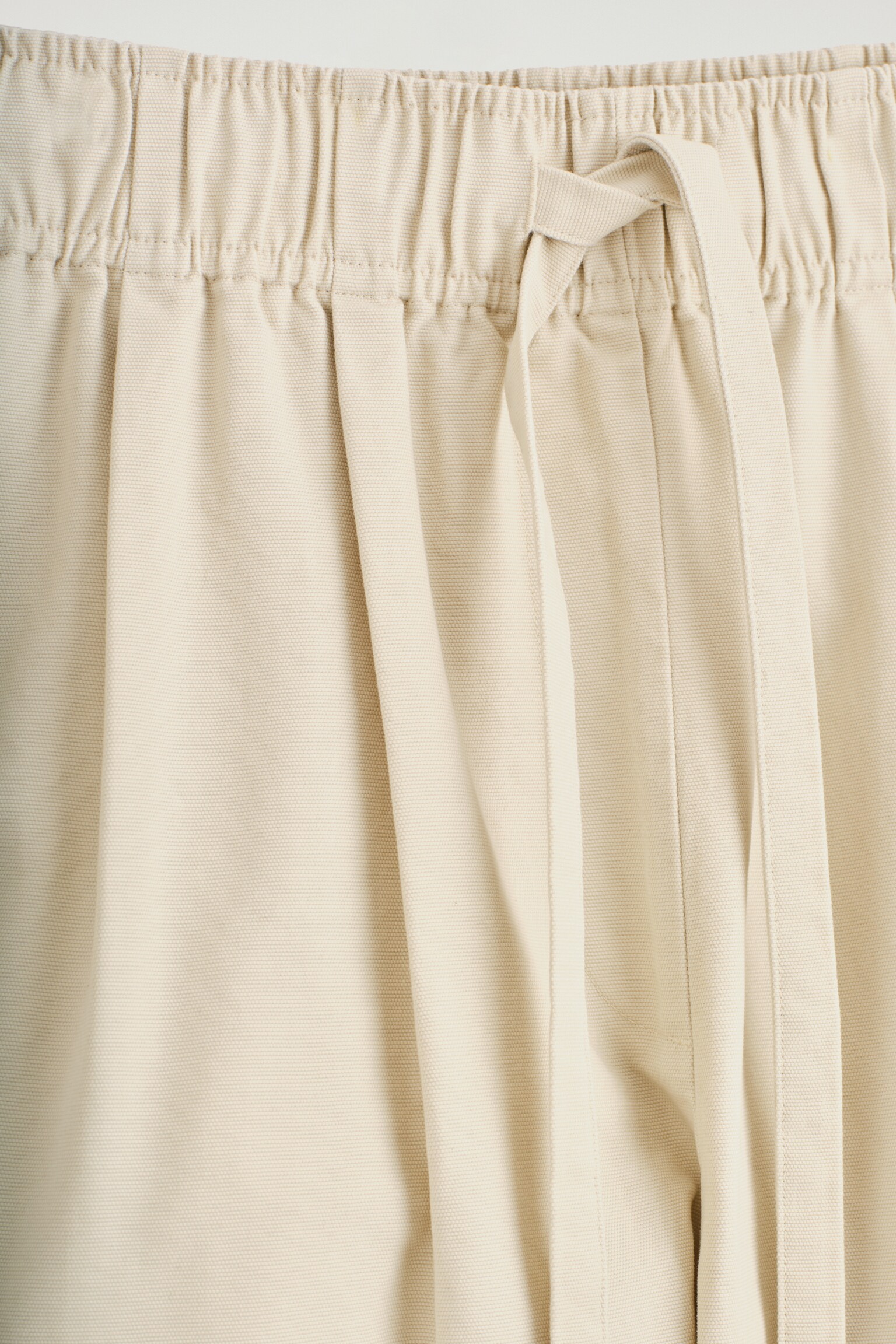 PANTALON FUSEAU À TAILLE ÉLASTIQUÉE EN COTON - BEIGE CLAIR/BLEU MARINE/BLANC - 7