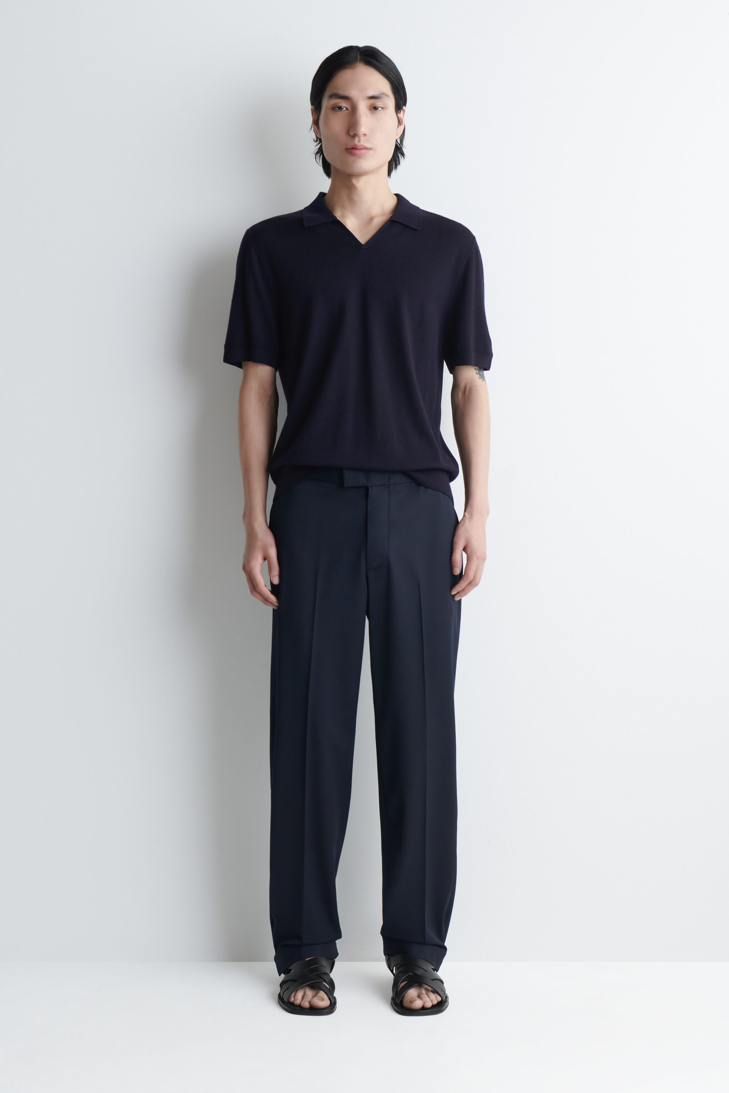CREASE-RESISTANT REGULAR-FIT STRAIGHT-LEG PANTS