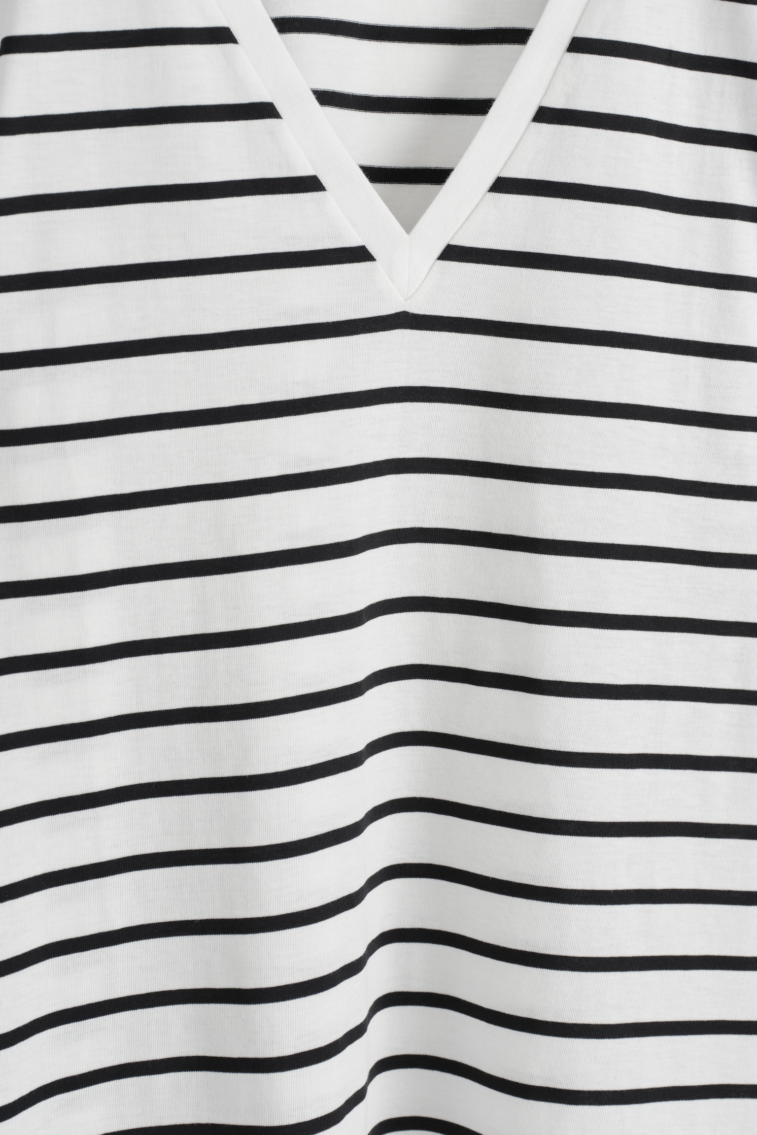CAMISETA DE ALGODÓN CON CUELLO DE PICO - BLANCO/RAYAS/GRIS JASPEADO/NEGRO/BLANCO/AZUL MARINO/BEIGE CLARO/SIN TEÑIR - 3