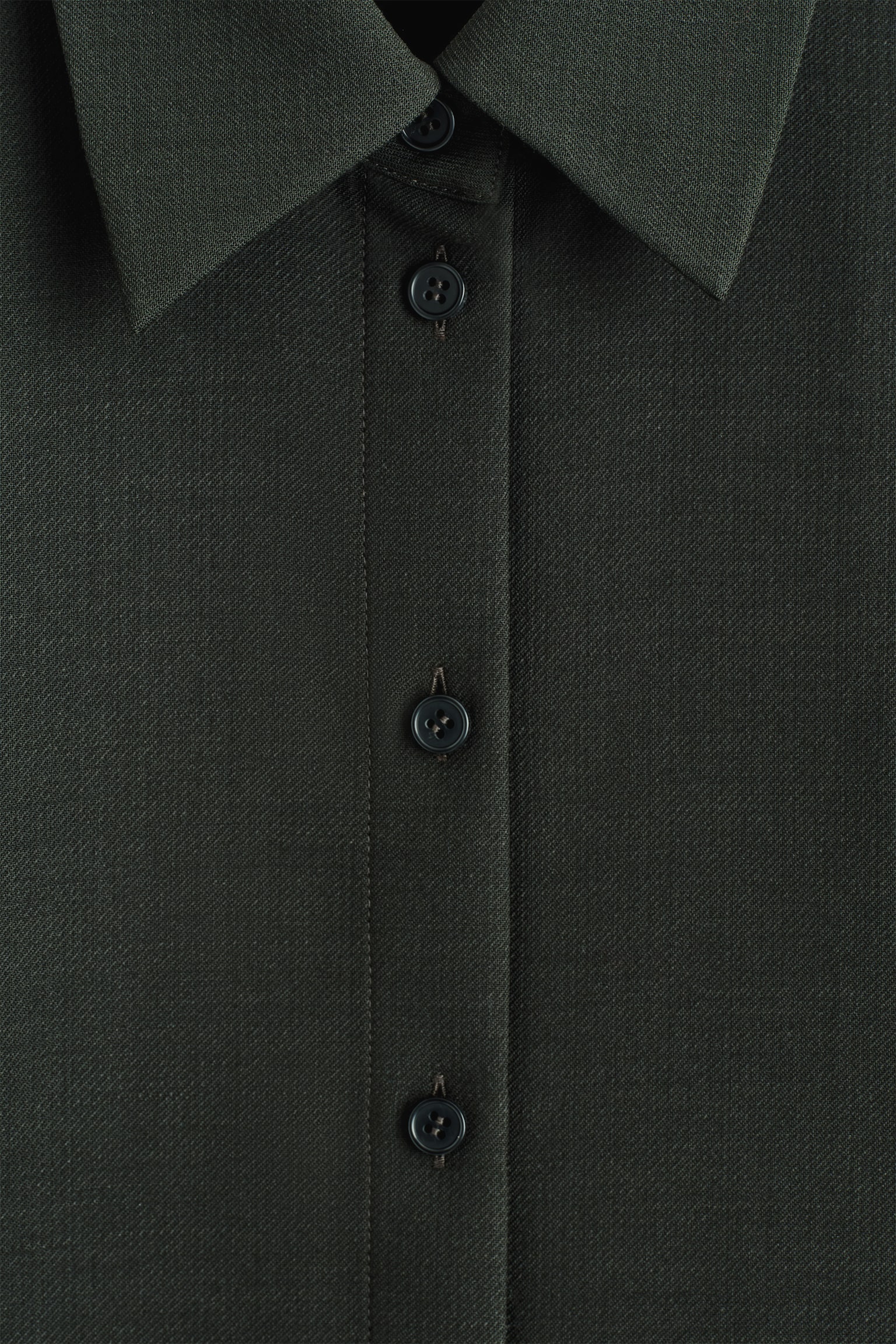 CAMICIA IN LANA DAL TAGLIO RILASSATO - VERDE SCURO - 4