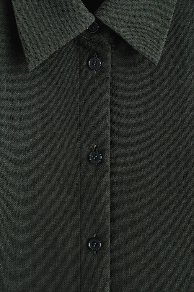 WOOL SHIRT — DARK GREEN