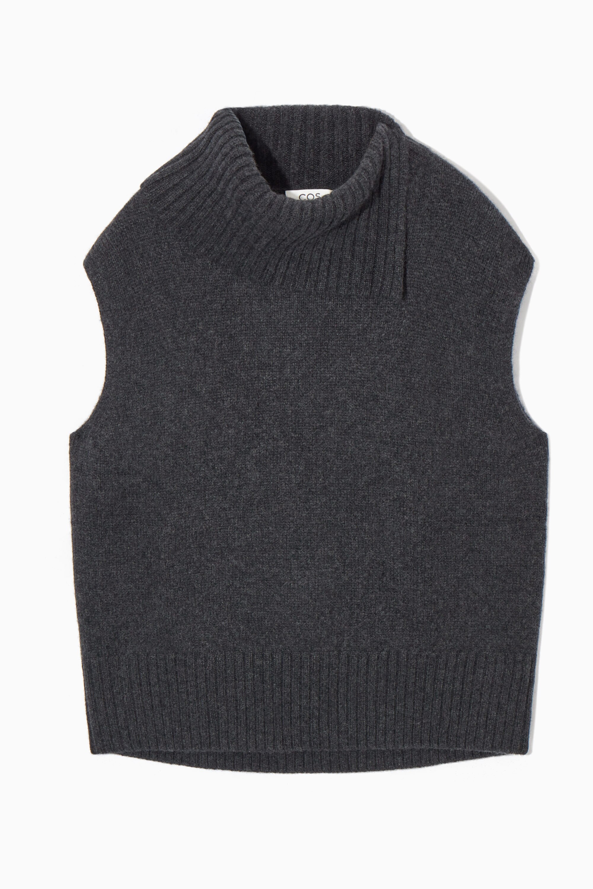 high neck knit vest Heve チャコール　新品　へイヴ heve high neck knit vest