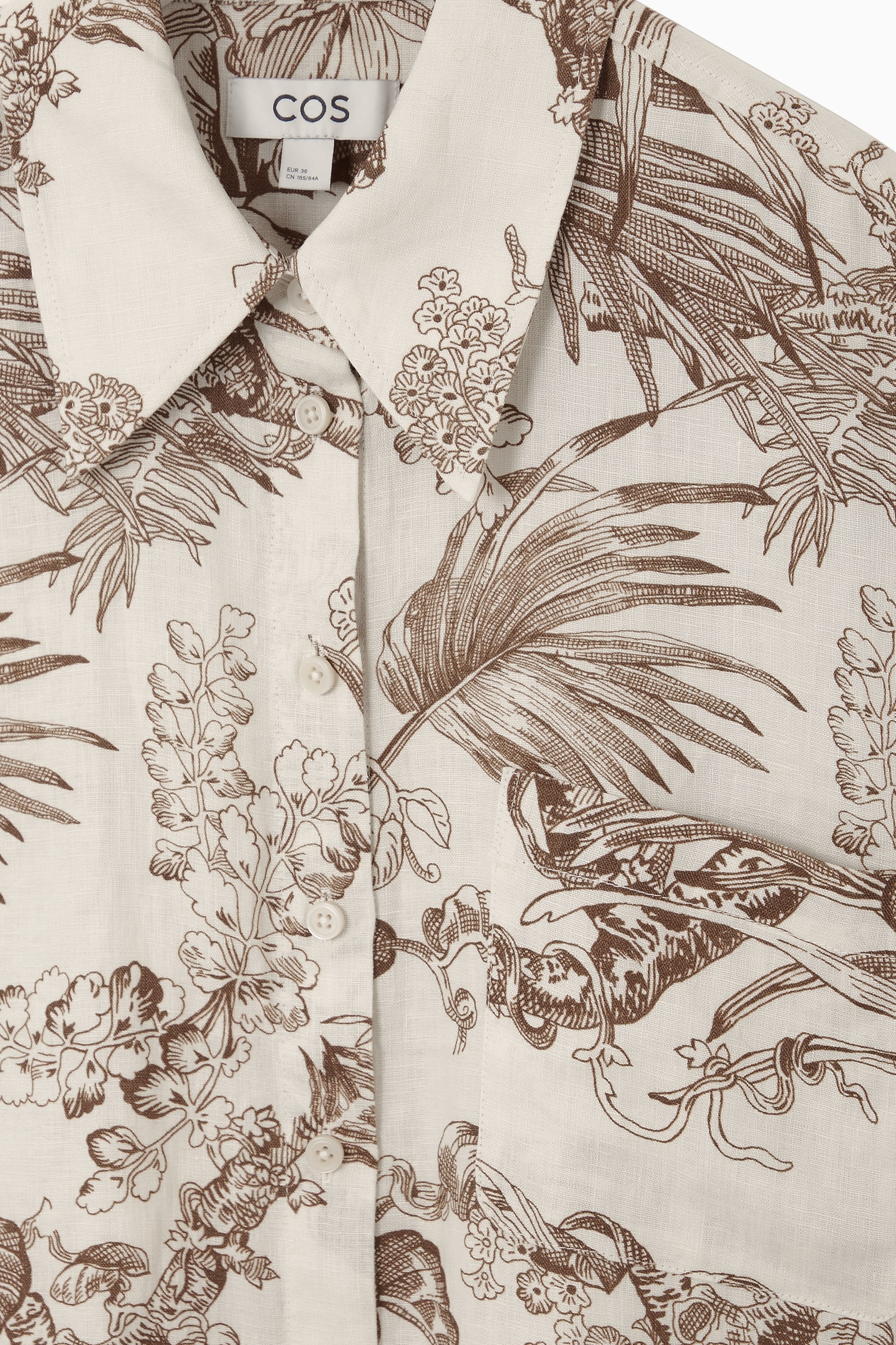 Grösseres Bild ansehen: KURZARMHEMD AUS LEINEN MIT BOTANISCHEM PRINT - WEISS/BOTANISCHER PRINT - DAMEN | H&M CH 2