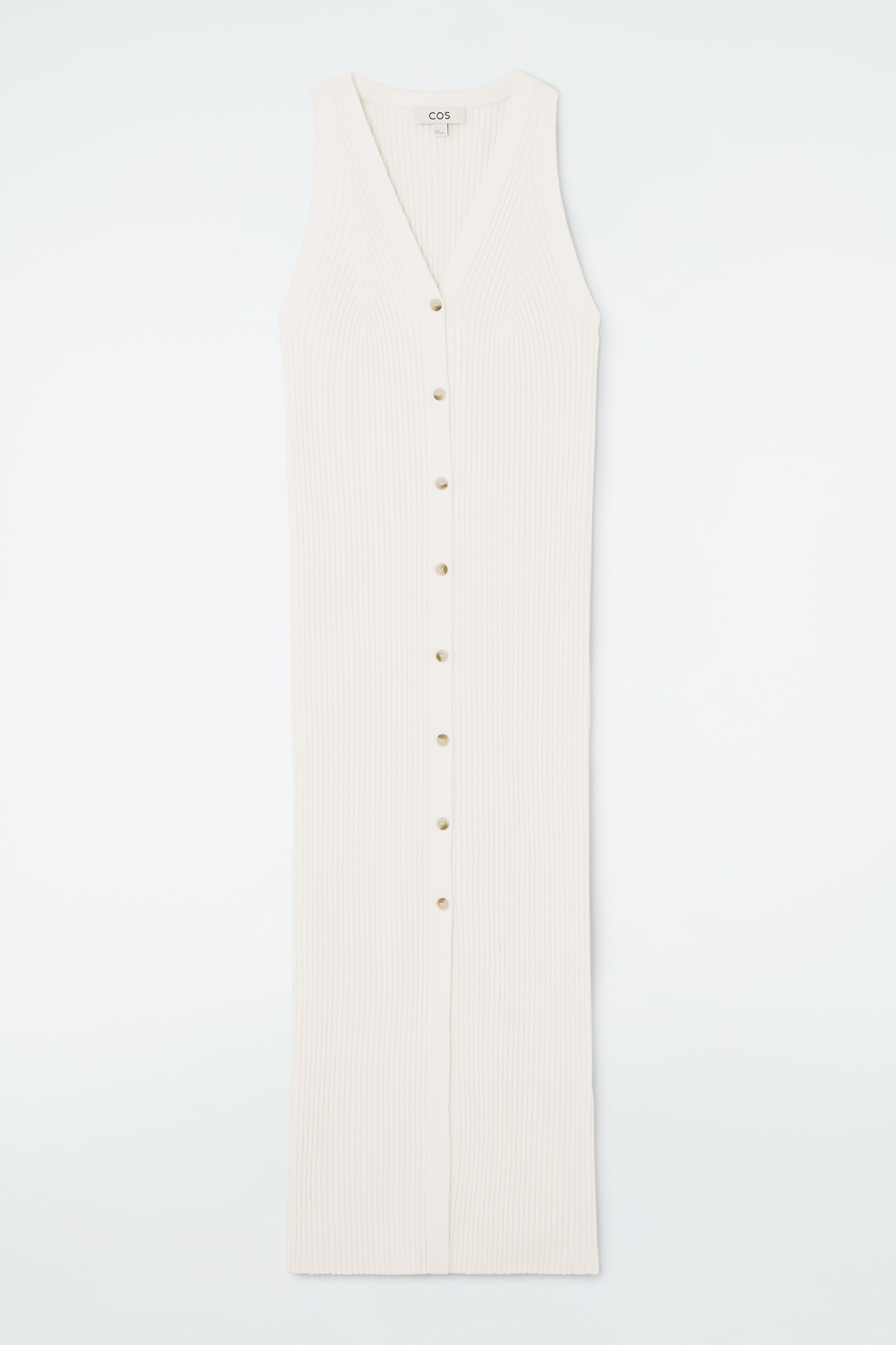 Grösseres Bild ansehen: MAXIKLEID AUS RIPPSTRICK MIT KNÖPFEN - ELFENBEIN - DAMEN | H&M CH 1