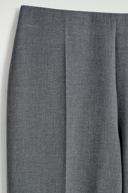 CROPPED SLIM-LEG TROUSERS — GREY MÉLANGE 1