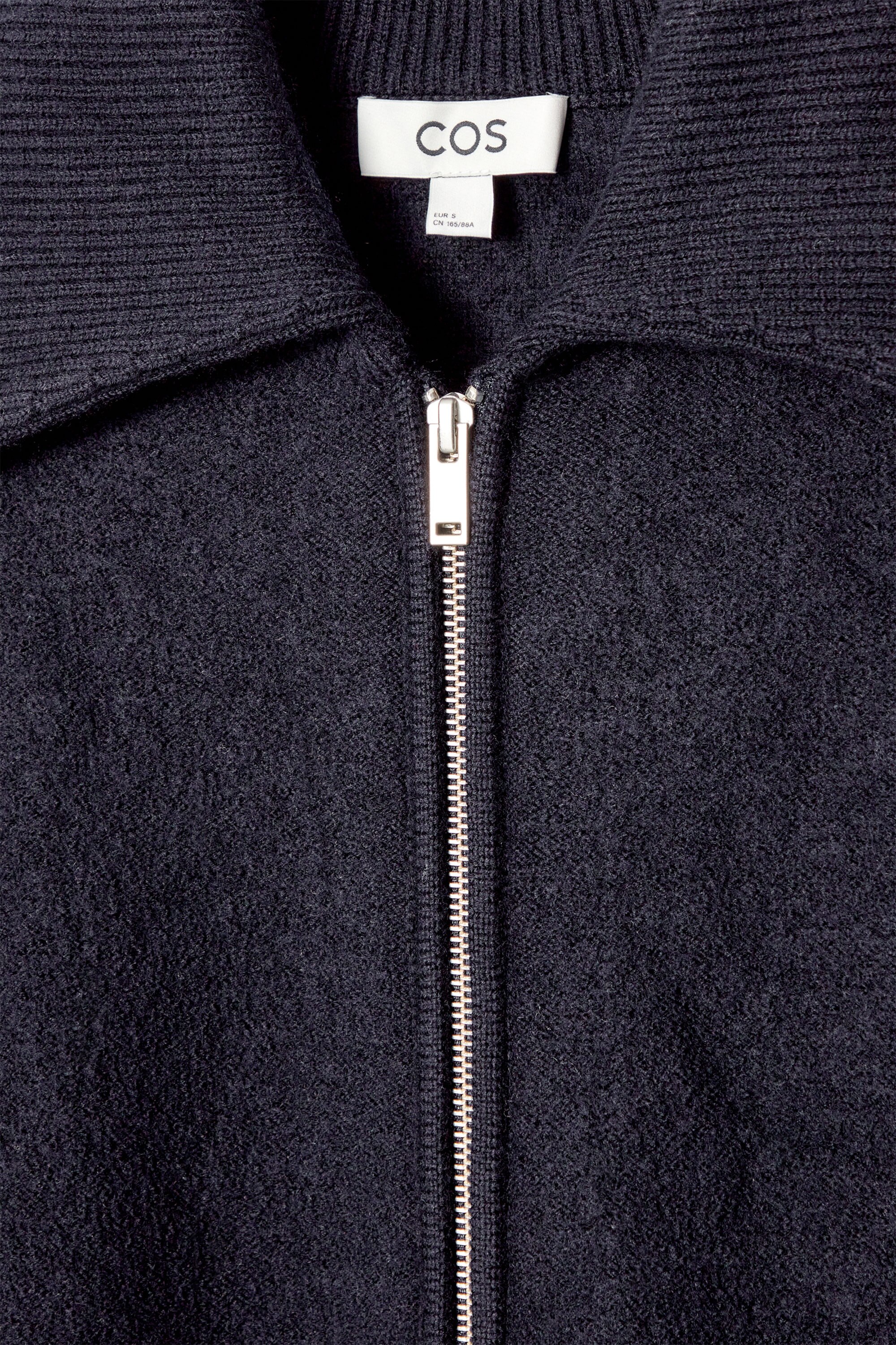 BOILED-WOOL ZIPPED JACKET - NAVY | COS US