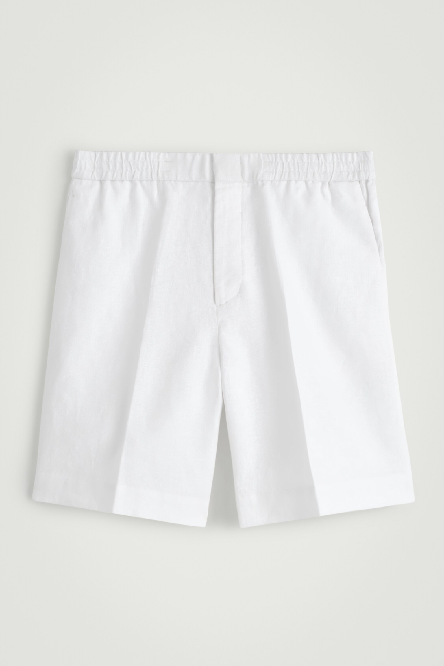 SHORT TAILLE ÉLASTIQUÉE EN LIN - BLANC/BLEU/BLEU MARINE/NOIR/BRUN - 2