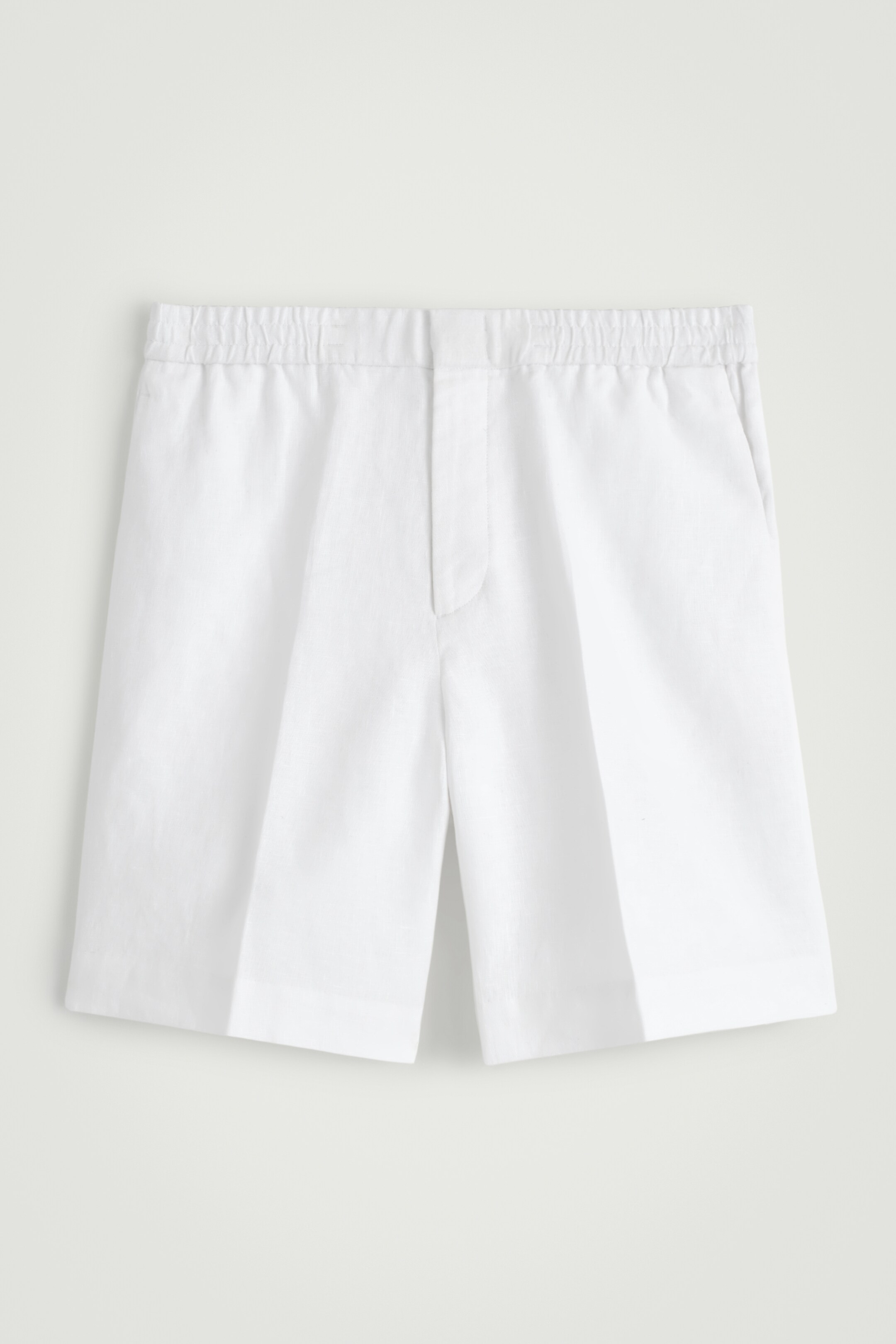 Agrandir l'image: SHORT TAILLE ÉLASTIQUÉE EN LIN - BLANC - HOMME | H&M CH 6