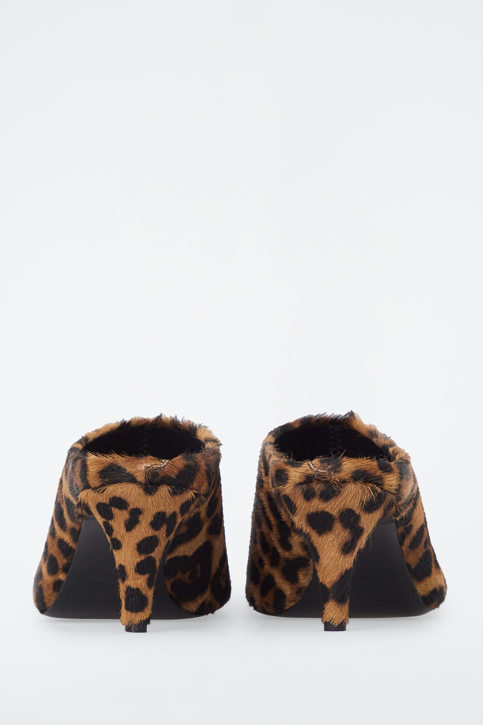 SQUARE-TOE LEOPARD PONY-HAIR MULES - LEOPARD | COS