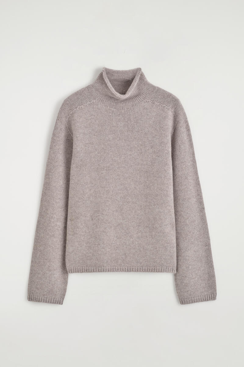 Cashmere Funnel-Neck Sweater