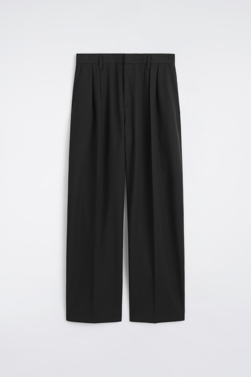 Wool-Blend Relaxed-Fit Wide-Leg Pants