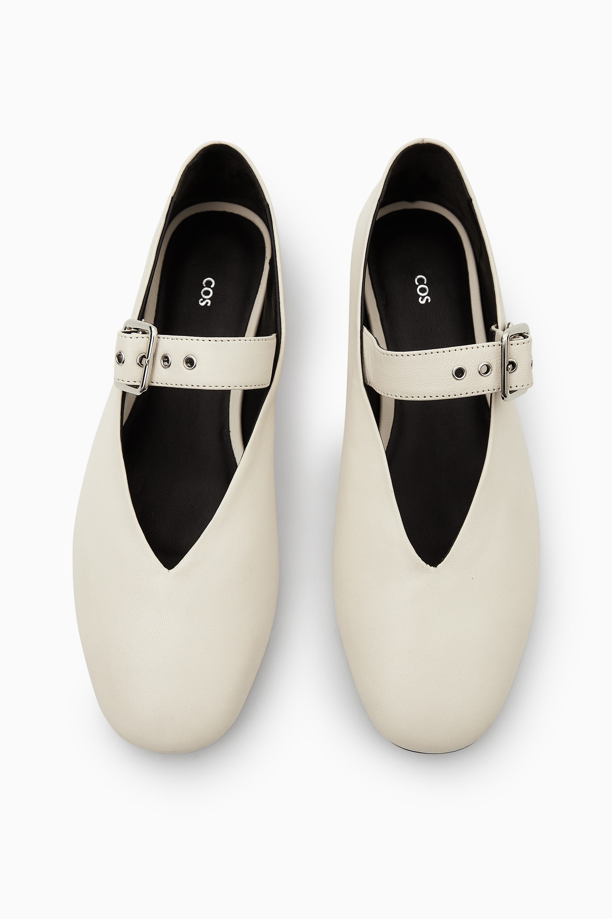 BUCKLED BALLET FLATS - IVORY | COS