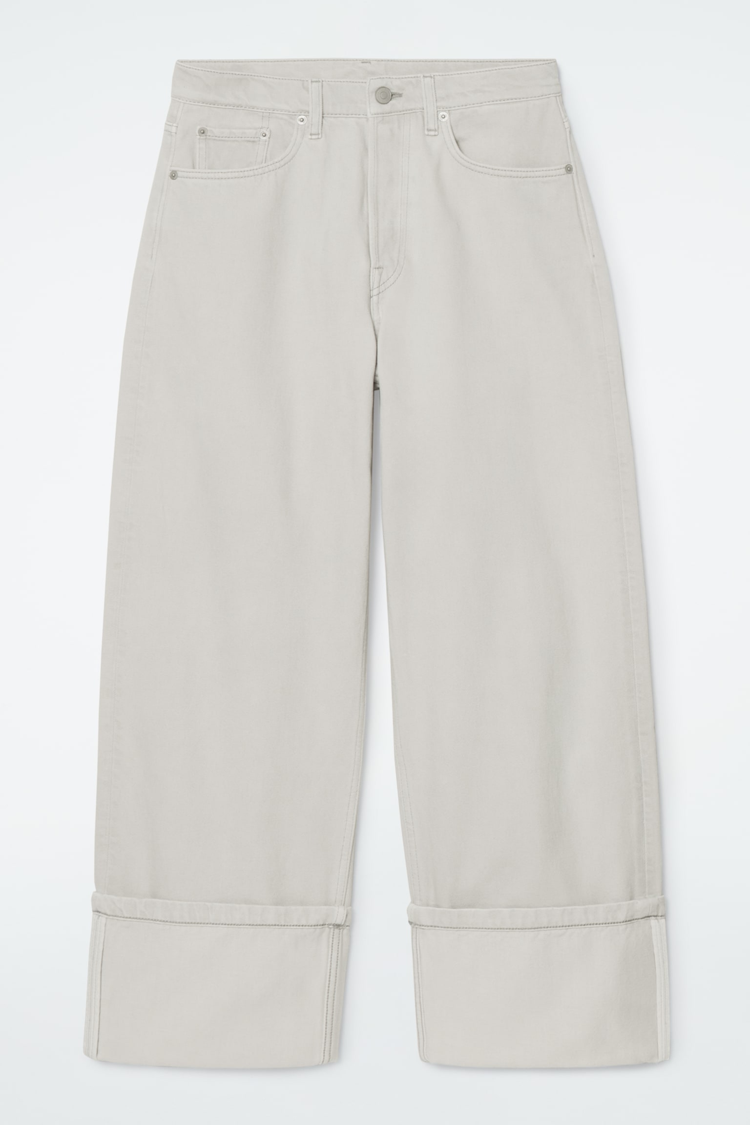 FACADE JEANS MIT GERADEM BEIN UND UMSCHLAG - Hellgrau/ECRU/INDIGOBLAU