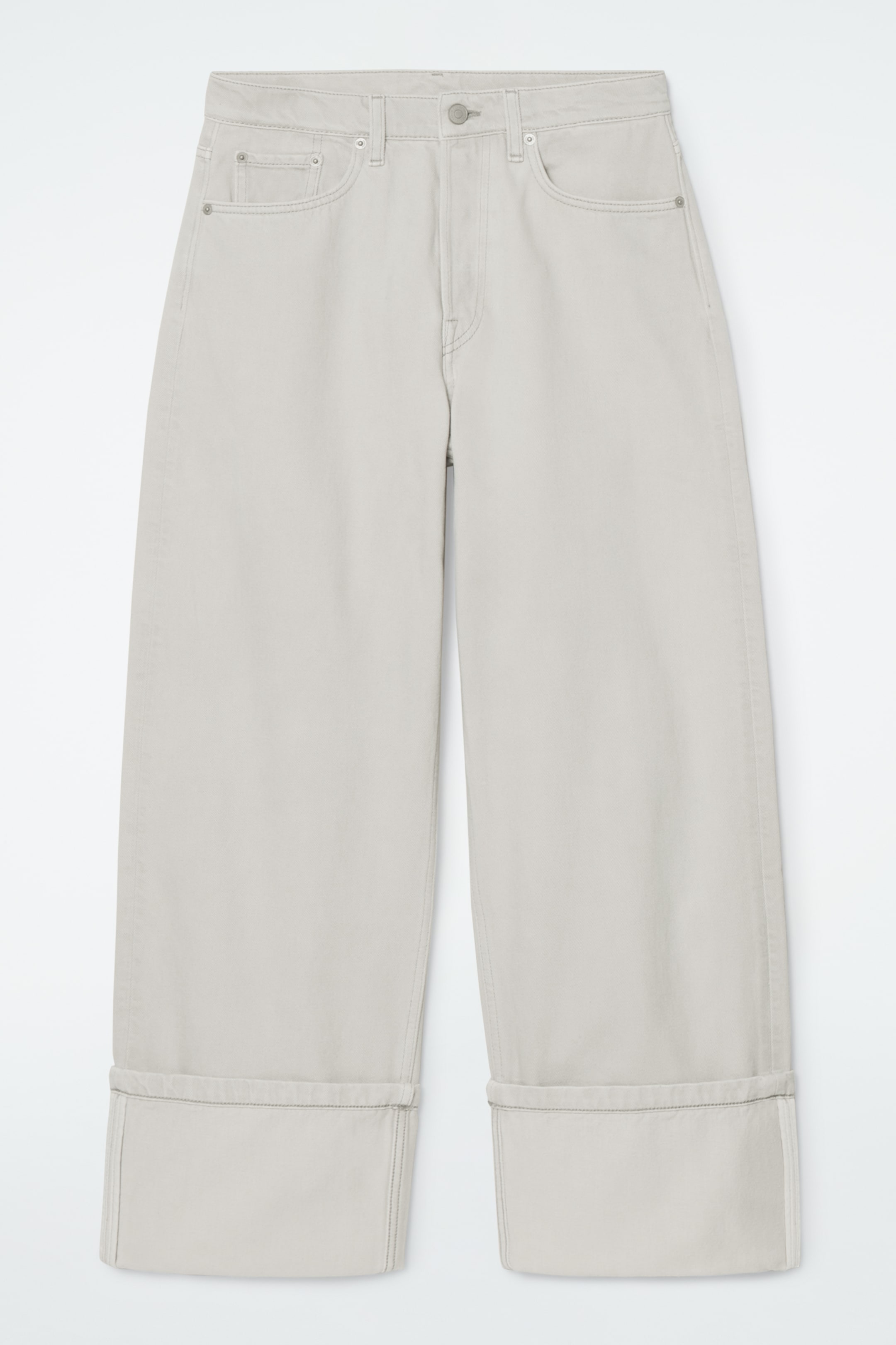Grösseres Bild ansehen: FACADE JEANS MIT GERADEM BEIN UND UMSCHLAG - Hellgrau - DAMEN | H&M CH 1