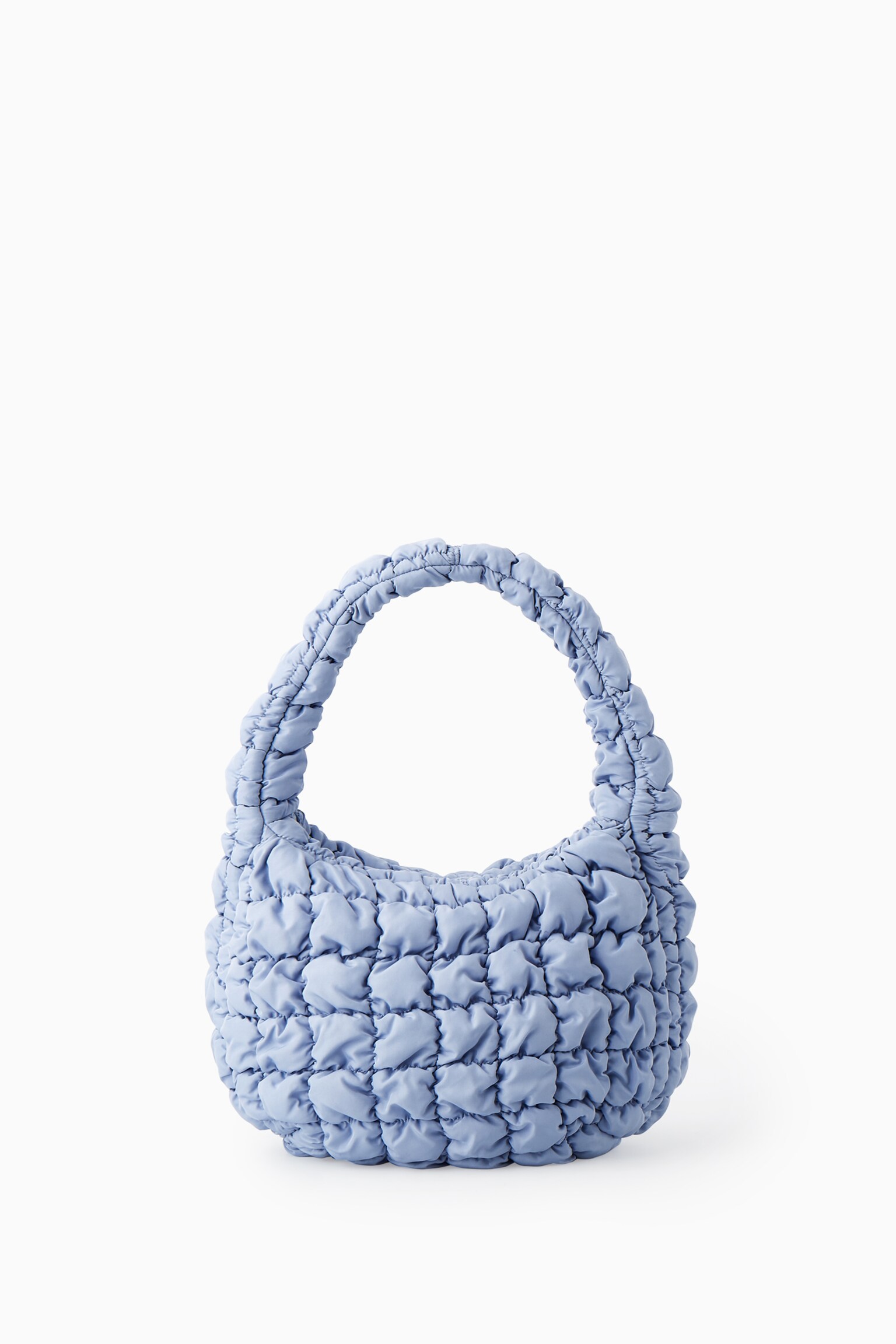 QUILTED MINI BAG - LIGHT BLUE/BLACK/GREY