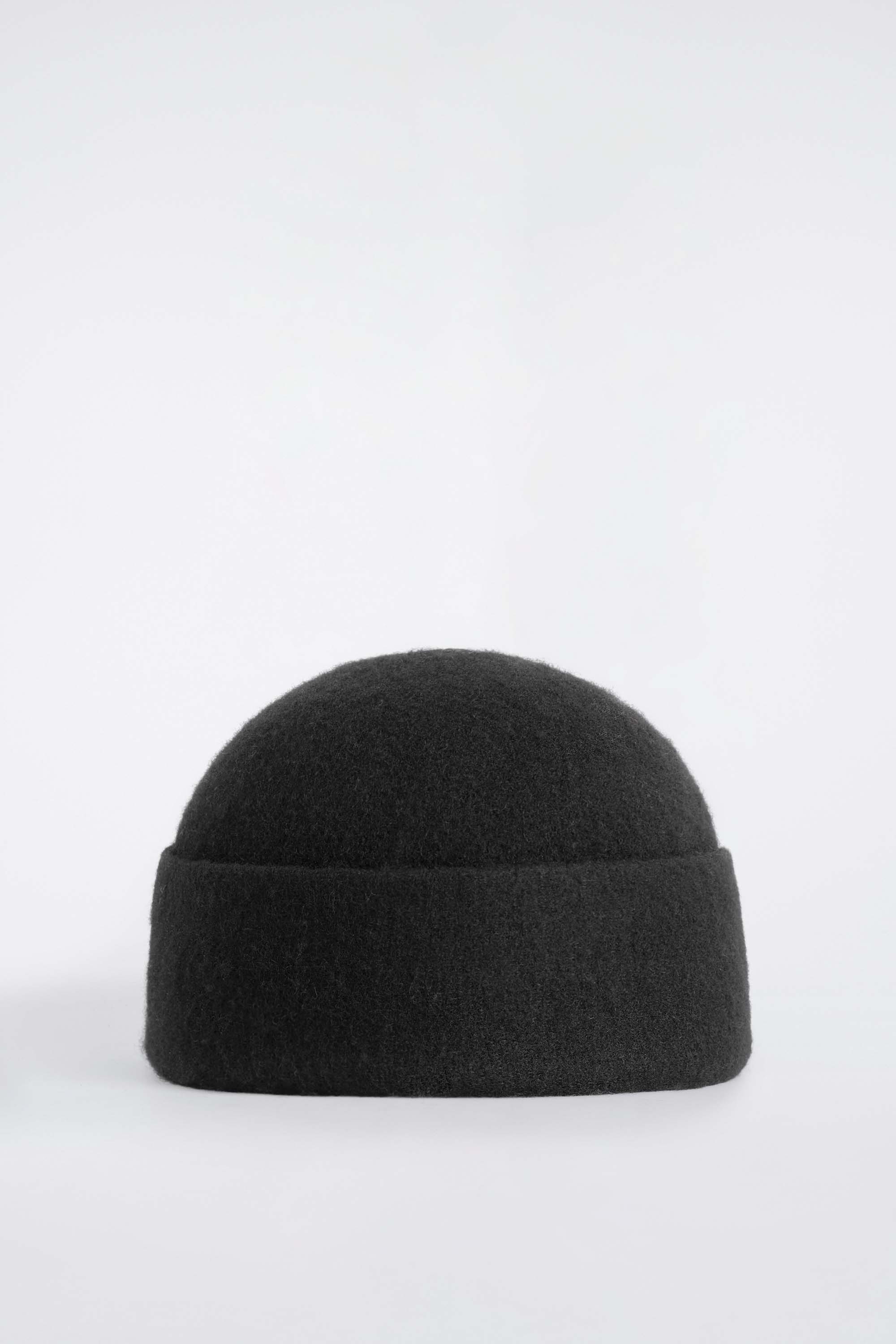 GORRO BEANIE LANA AFIELTRADA - NEGRO/GRIS JASPEADO