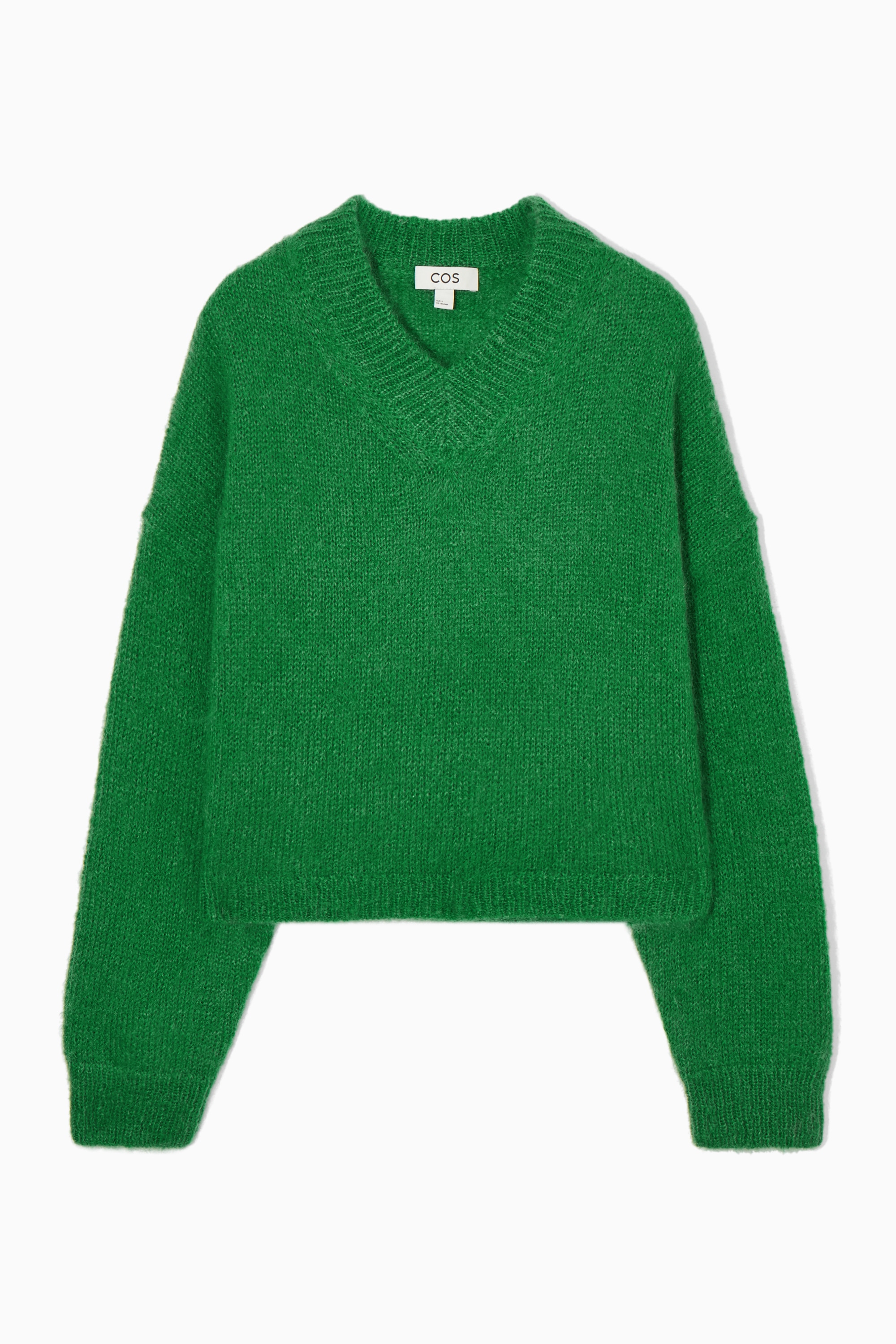 CROPPED V-NECK MOHAIR JUMPER GREEN Ladies H&M GB
