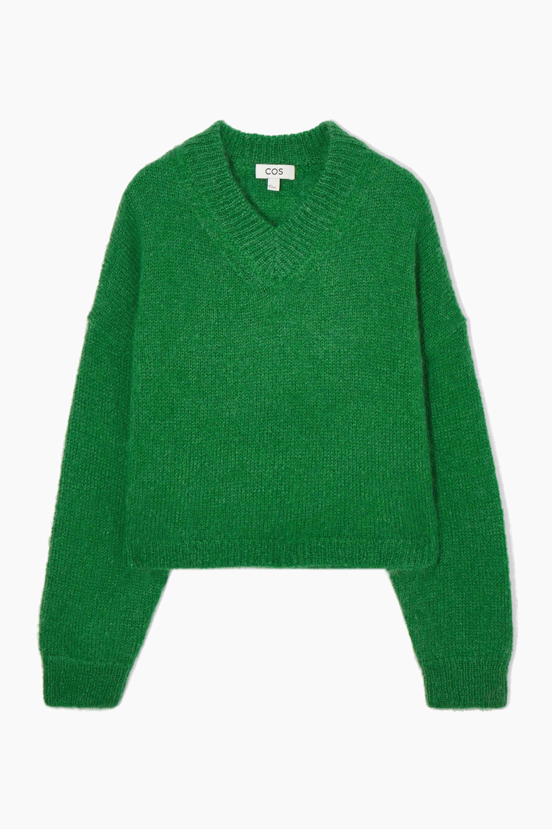 View larger image: CROPPED V-NECK MOHAIR JUMPER - GREEN - Ladies | H&M GB 1