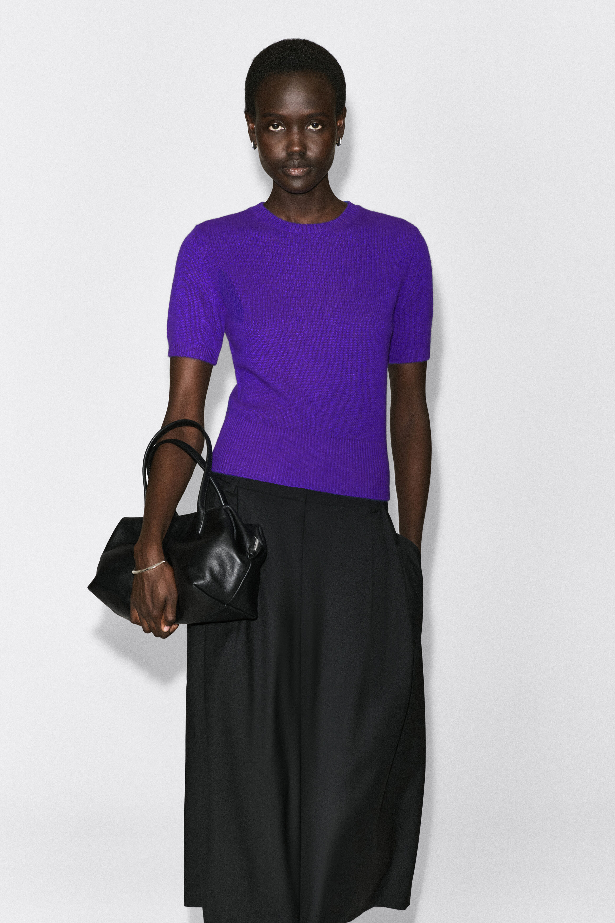 CASHMERE T-SHIRT - PURPLE | COS US