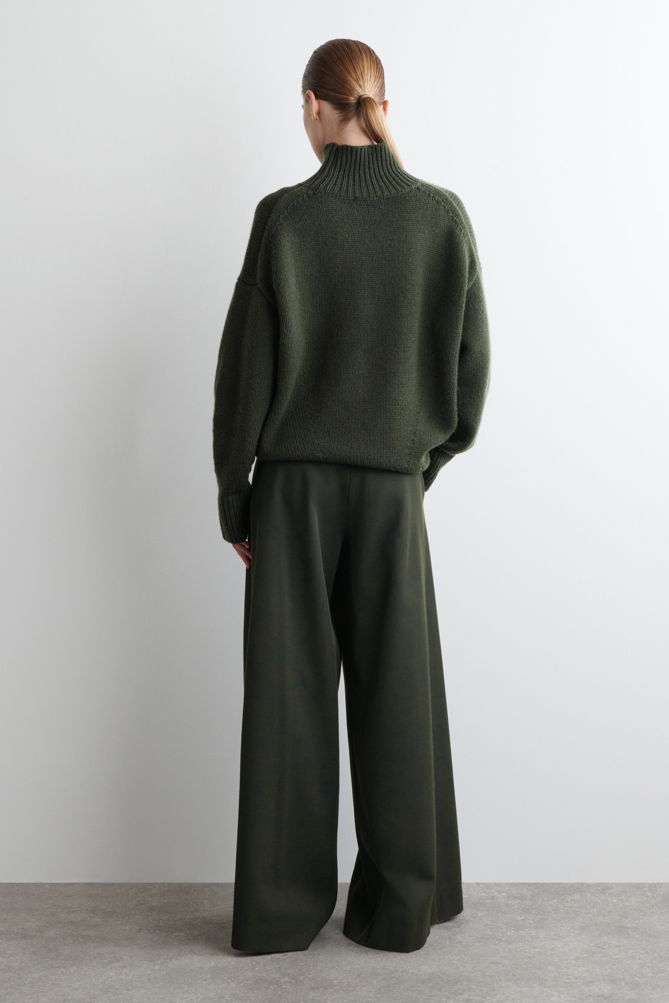 RELAXED WOOL-BLEND WIDE-LEG PANTS