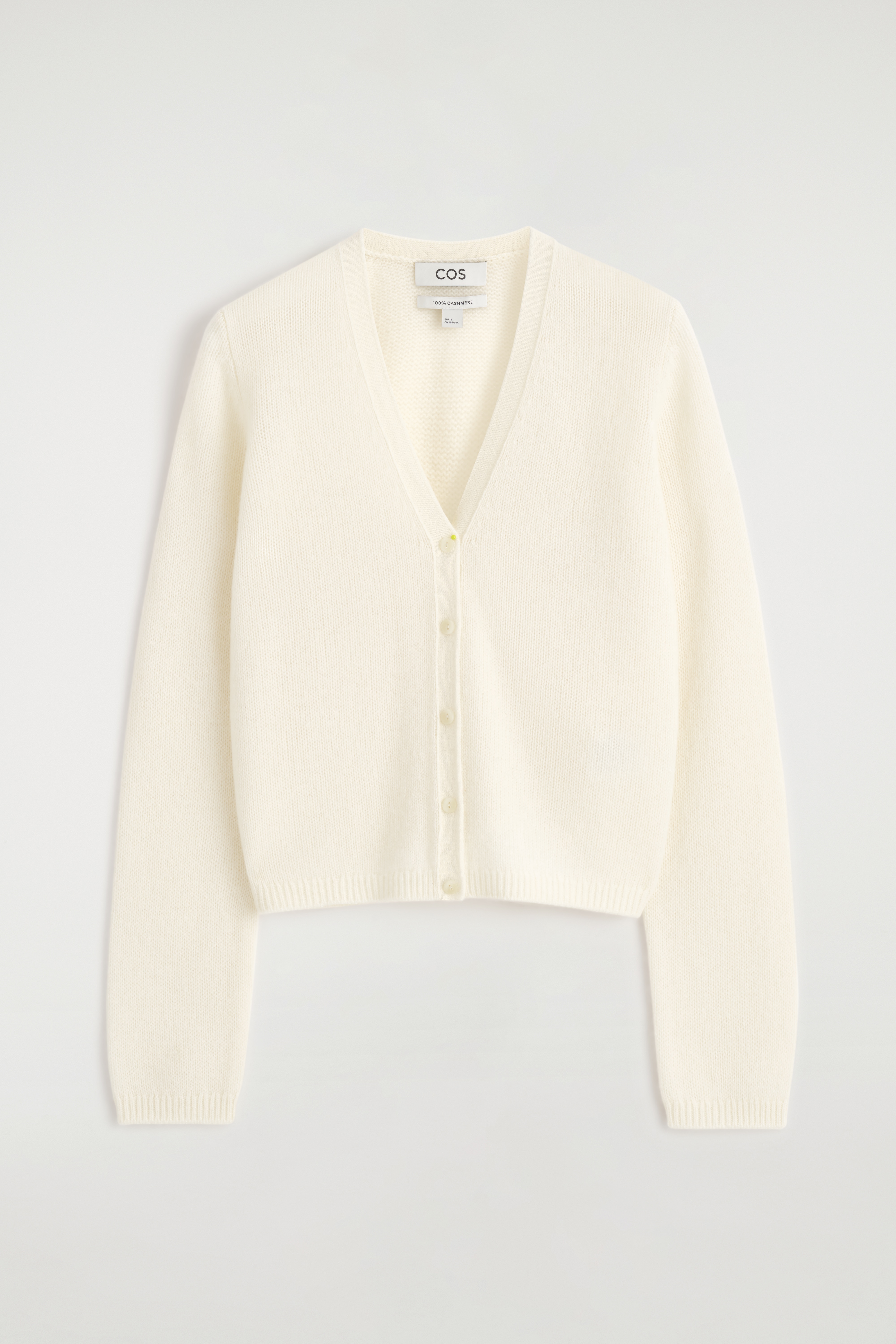 CARDIGAN COL EN V EN CACHEMIRE - CRÈME/BRUN CHINÉ