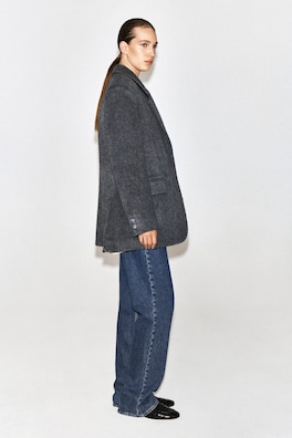 BRUSHED-WOOL BLAZER — CHARCOAL MÉLANGE 4