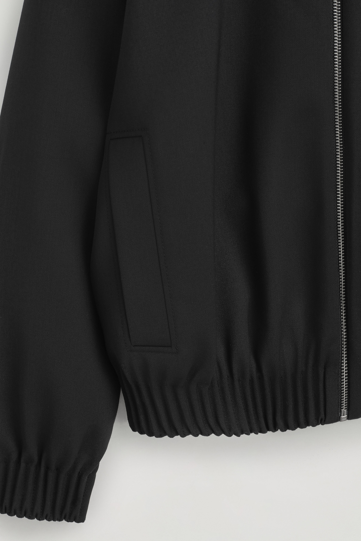 MOCK-NECK JACKET — BLACK