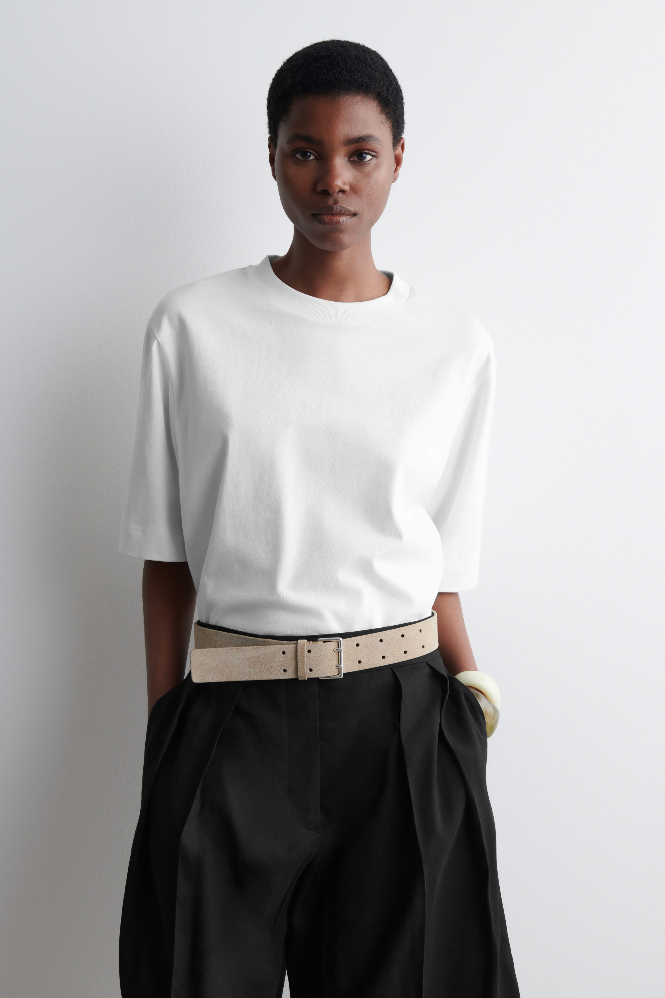 OVERSIZED T-SHIRT - WHITE | COS