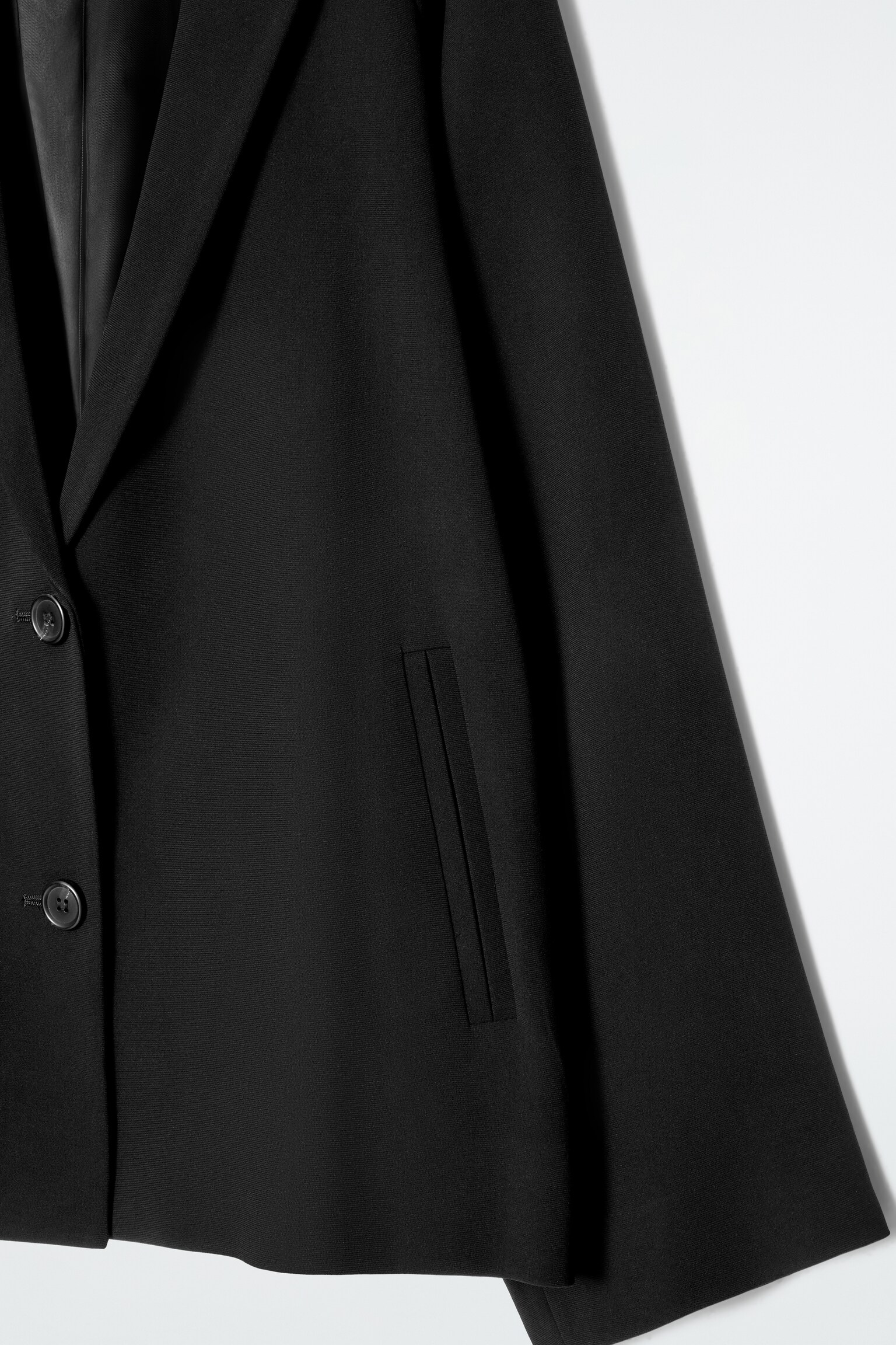 BLAZER DROIT OVERSIZE EN TISSU FLUIDE - NOIR - 4