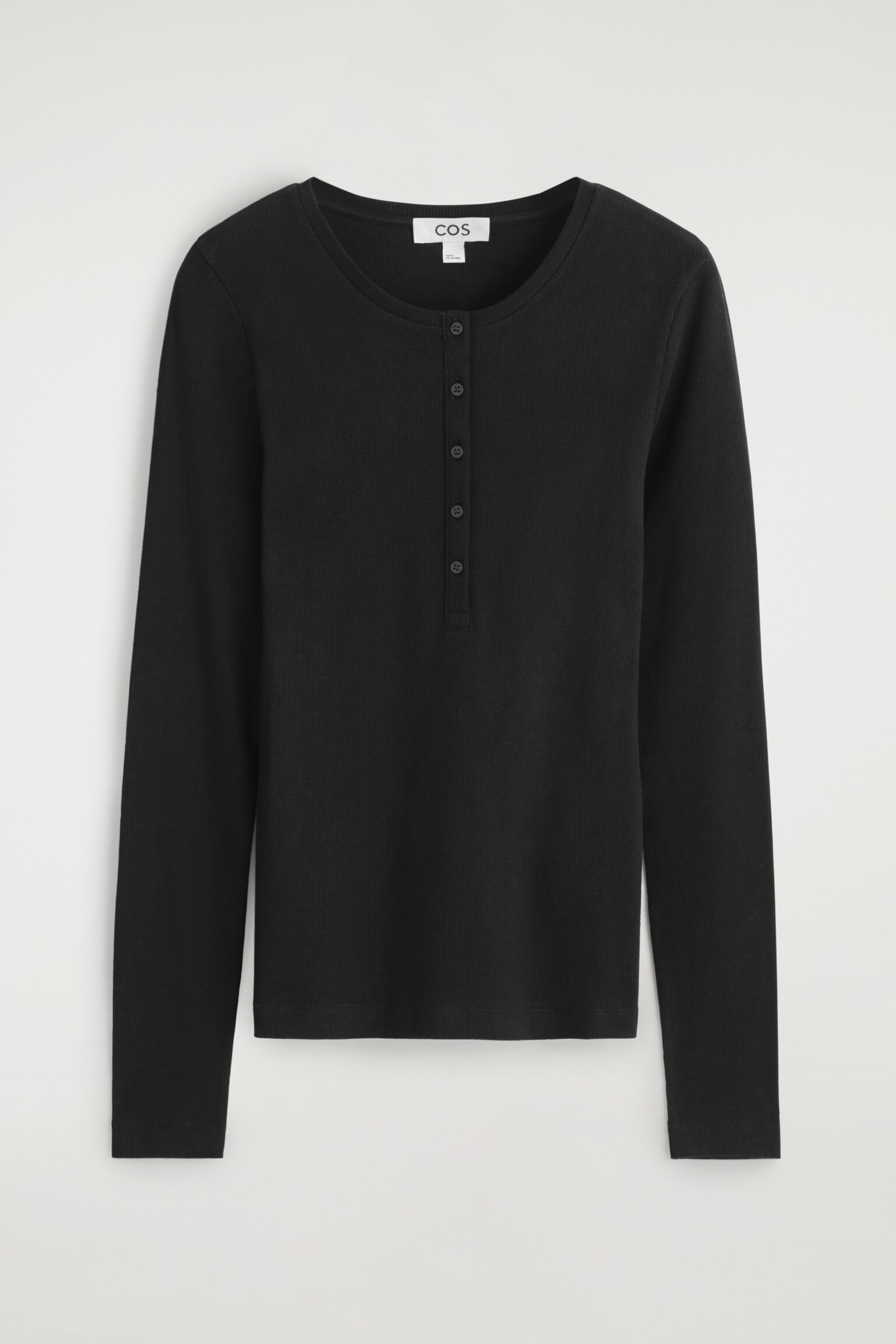 LANGÄRMLIGES HENLEY-OBERTEIL - SCHWARZ/GRAU MELIERT/BEIGE MELIERT - 2