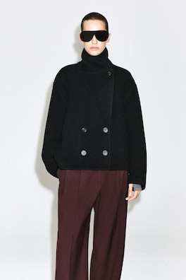 OVERSIZED DOUBLE-FACED WOOL JACKET — BLACK 5