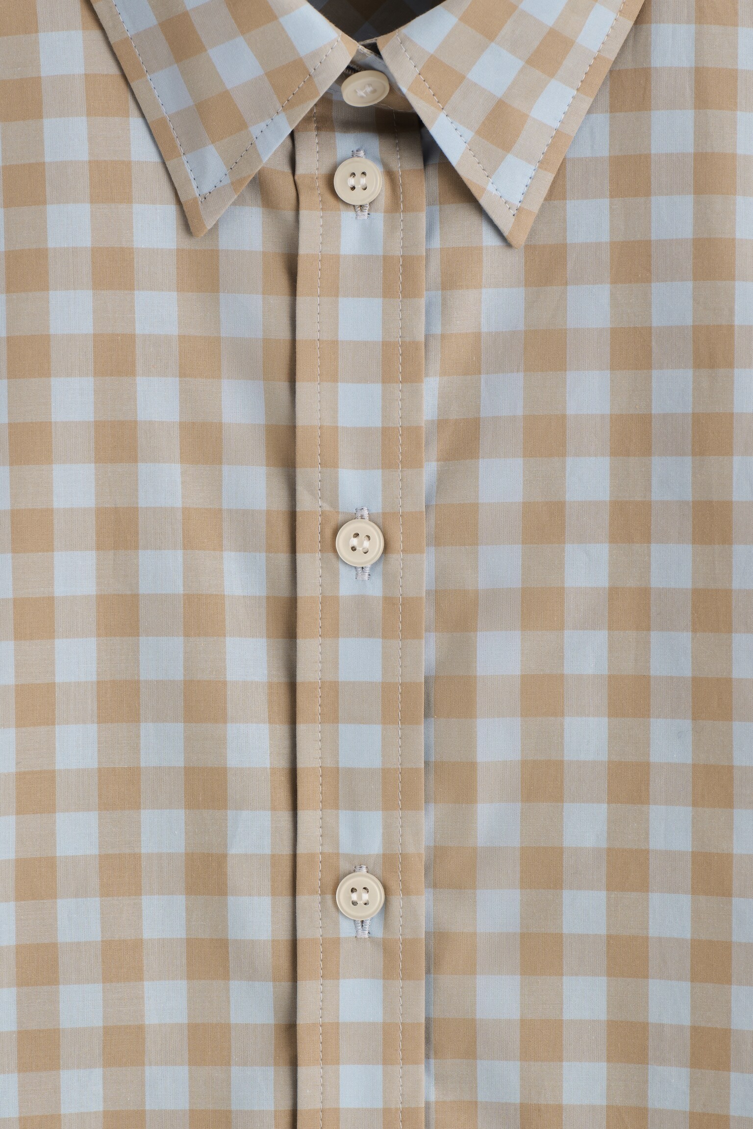 KARIERTES HEMD AUS BAUMWOLLE - BLAU/BEIGE/KAROS/WEISS/BLAU/KARIERT - 7