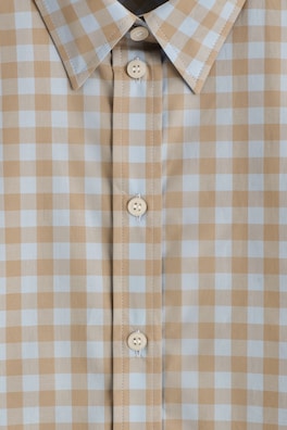 GINGHAM COTTON SHIRT — BLUE / BEIGE / GINGHAM 1