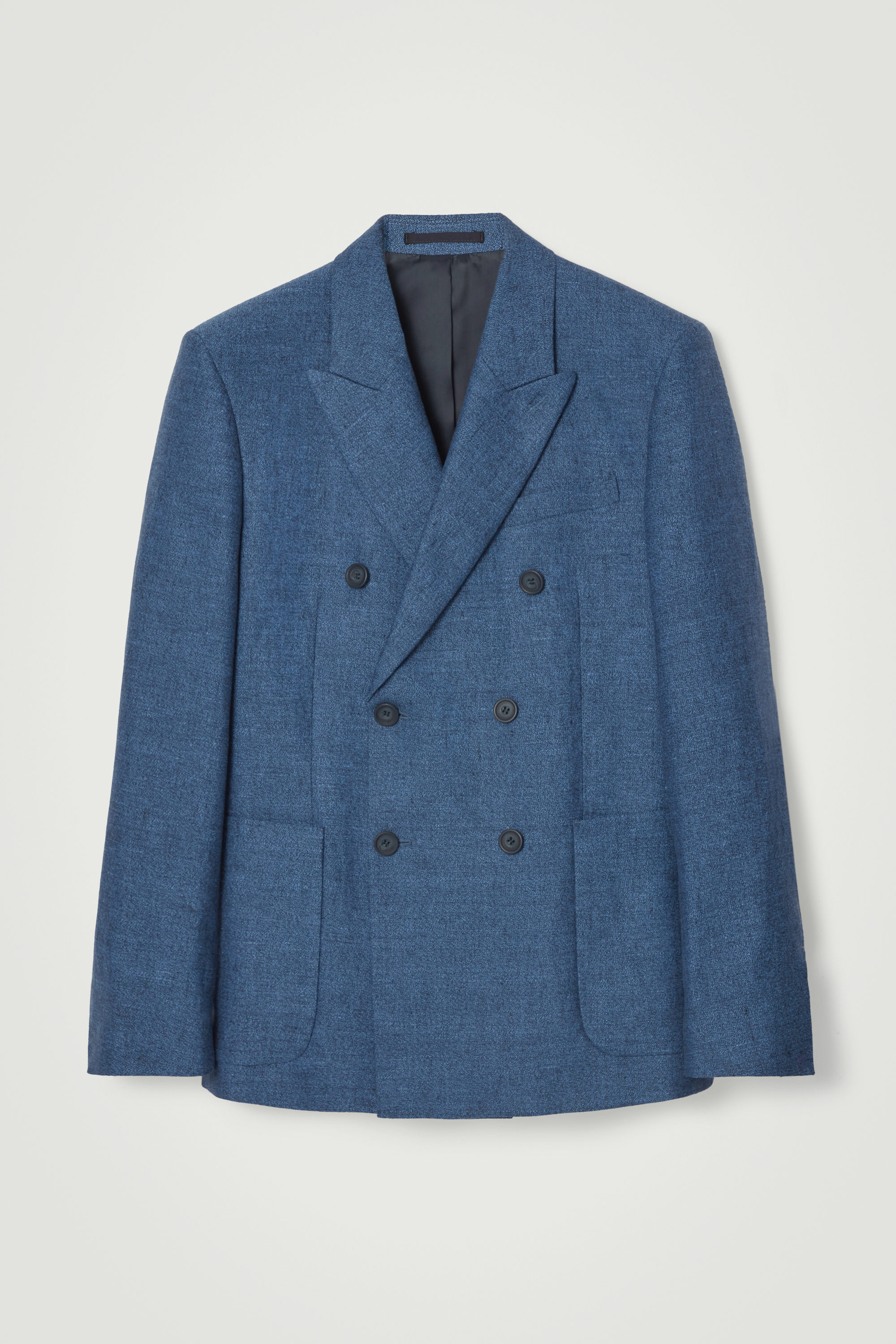 【送料&関税込】  Relaxed Linen Db Breasted Blaze RELAXED DOUBLE-BREASTED LINEN BLAZER - NAVY | COS