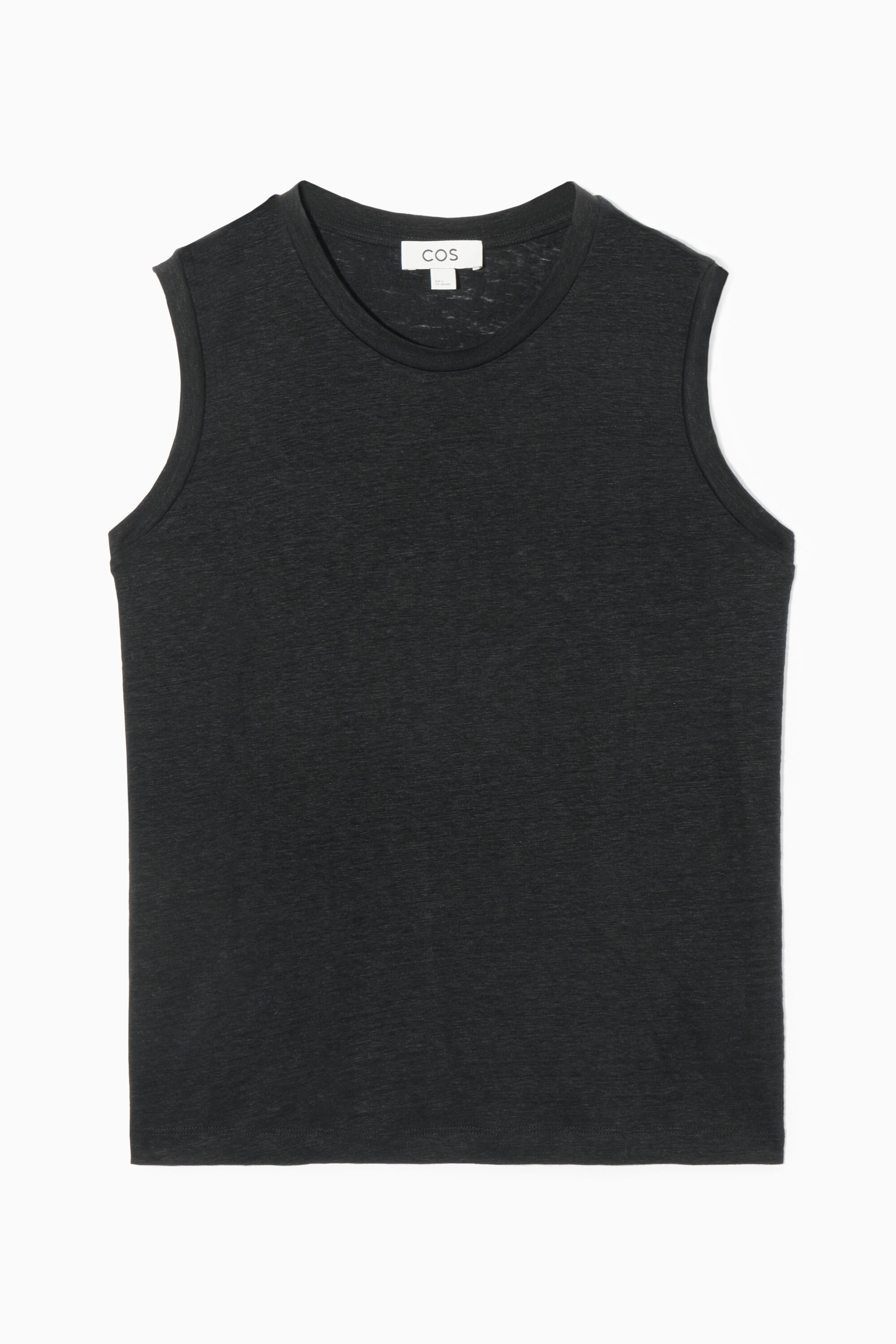 LINEN TANK TOP - BLACK | COS AU