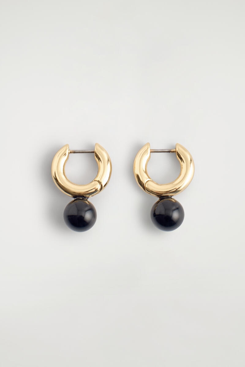 Beaded Huggie Hoop Earrings